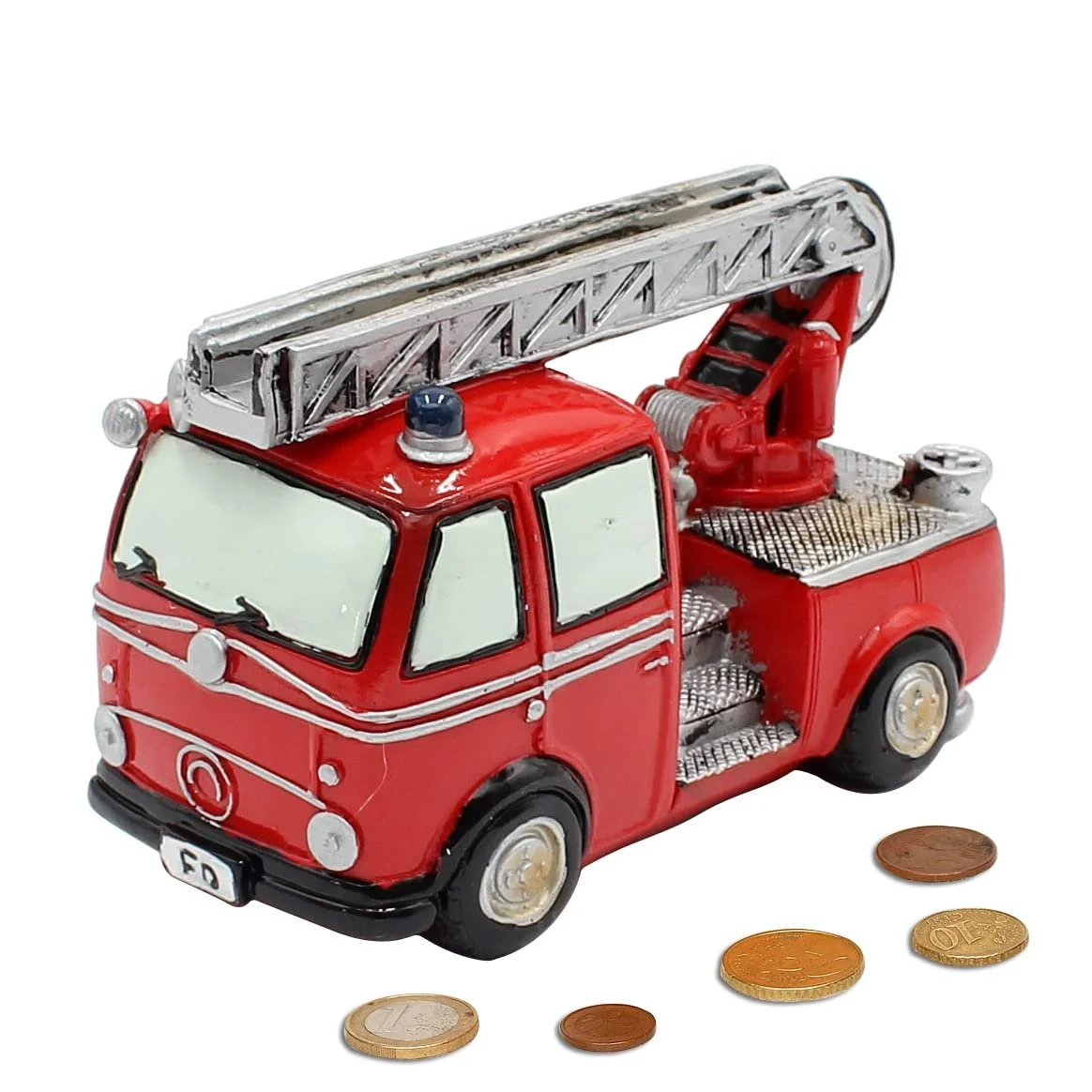 Скарбничка Dekohelden24 Пожежна машина Полірезин Червона 15 x 7 x 10 см, фото №1