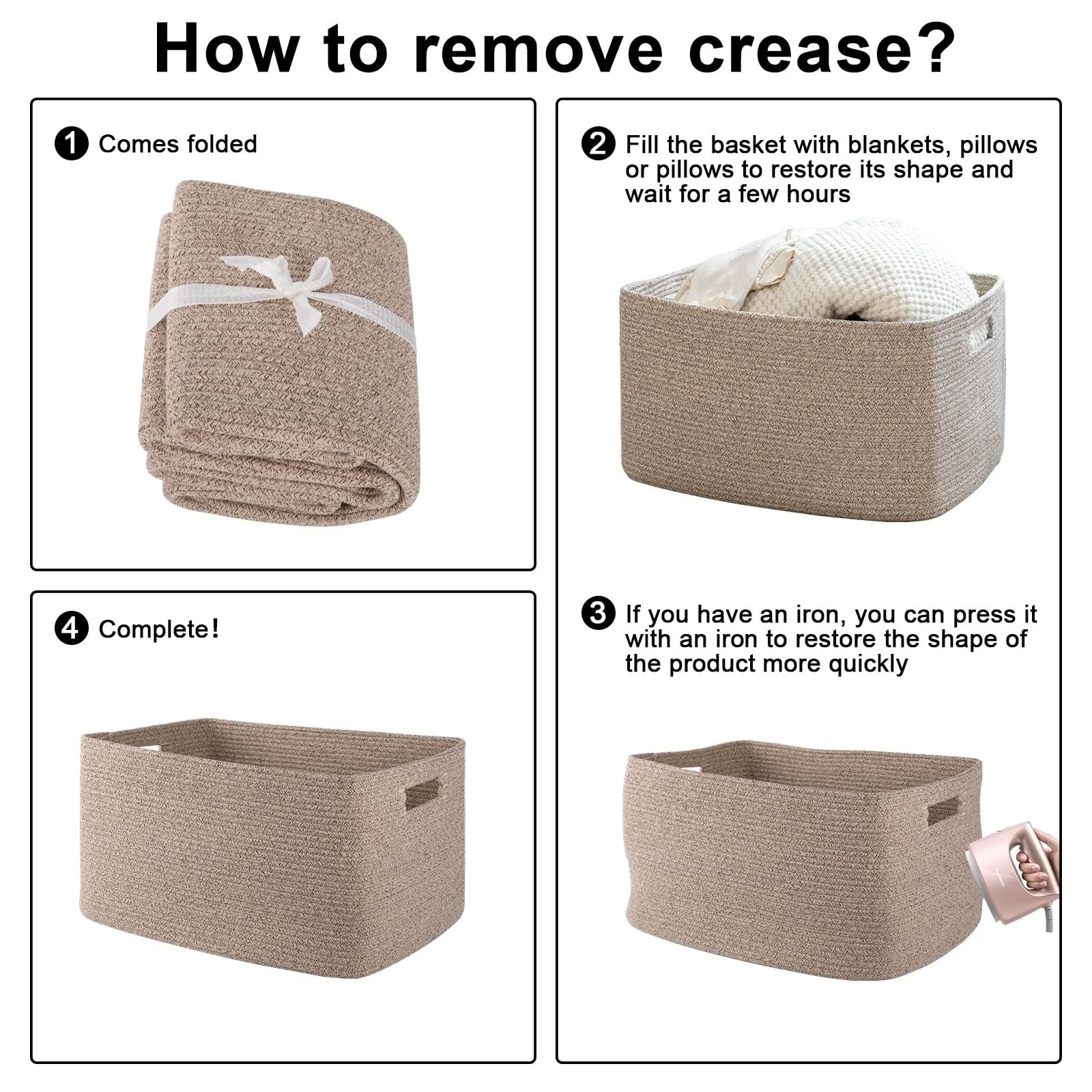 Органайзер OIAHOMY Большая Органайзер Плетеная Коричневая, фото №9 Органайзер OIAHOMY Большая Органайзер Плетеная Коричневая, фото №9