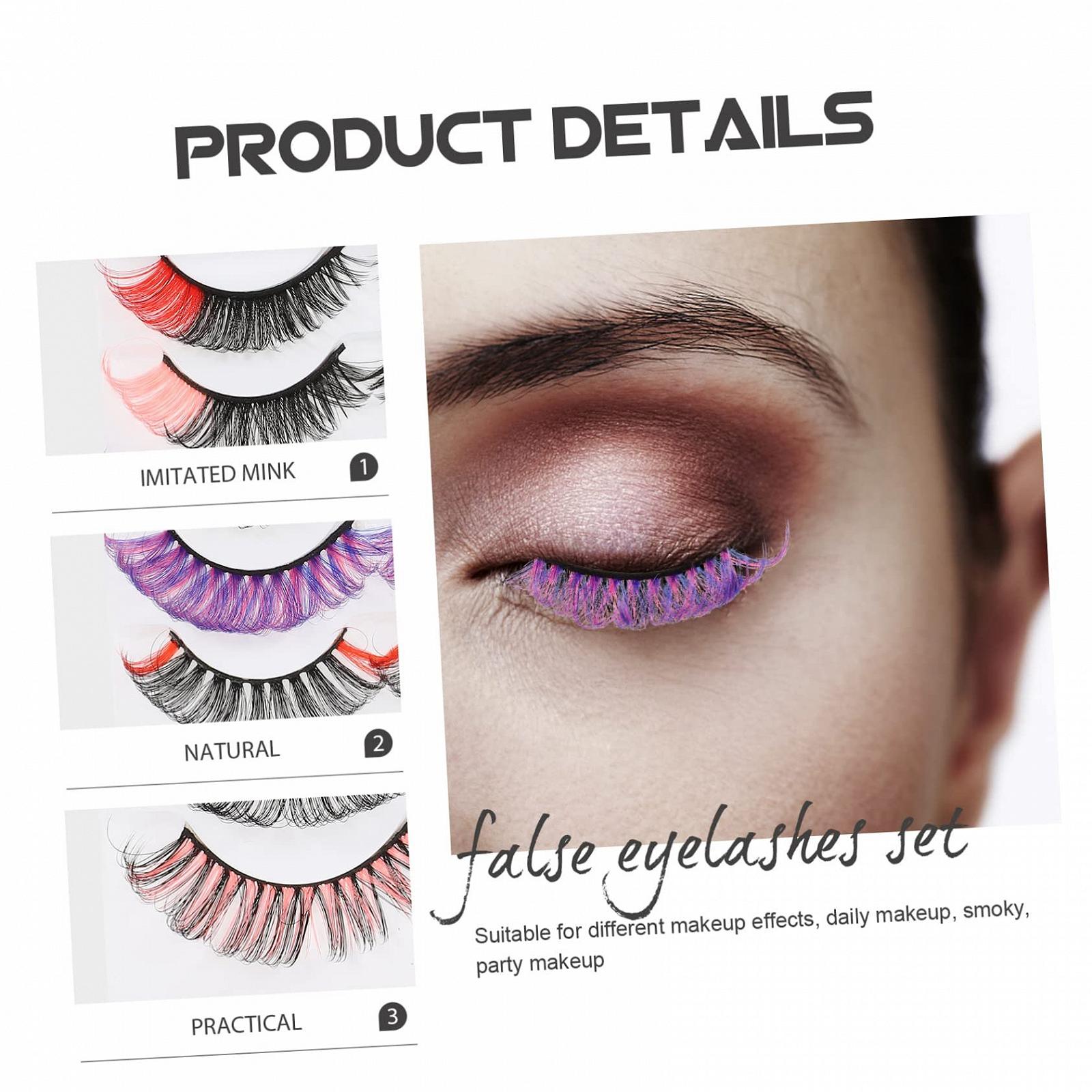 Вії Angoily 4 Boxes Забарвлені Райдужні Накладні Вії Гелловін Кольорові Вії Pestanas Postizas Імітація 5D, фото №5