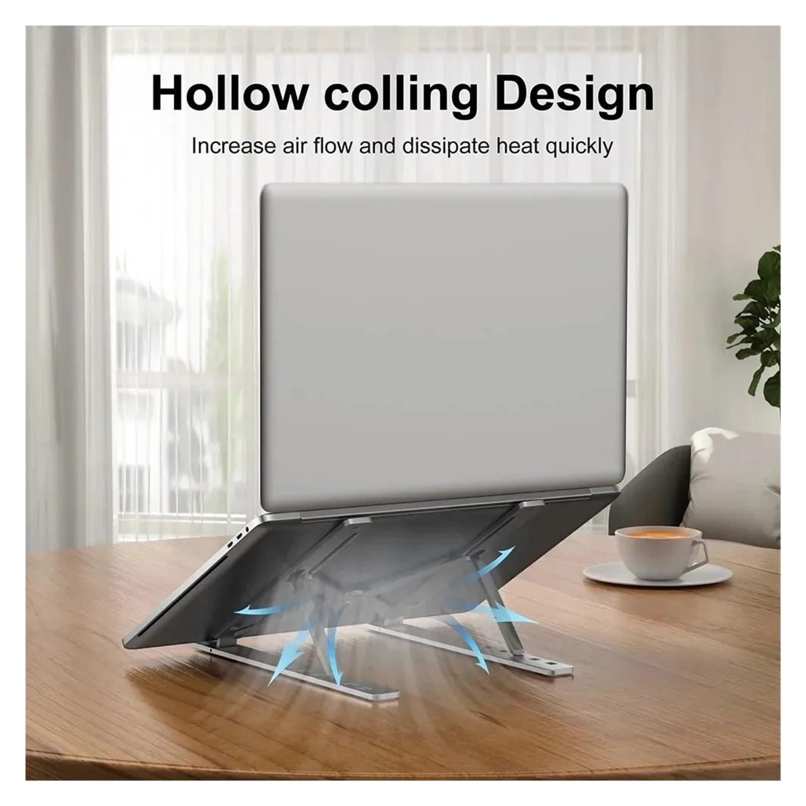 Складная подставка для ноутбука Регулируемая портативная подставка для ноутбука Опорная база Алюминиевый сплав Держатель Аксессуары для ноутбуков, фото №5
