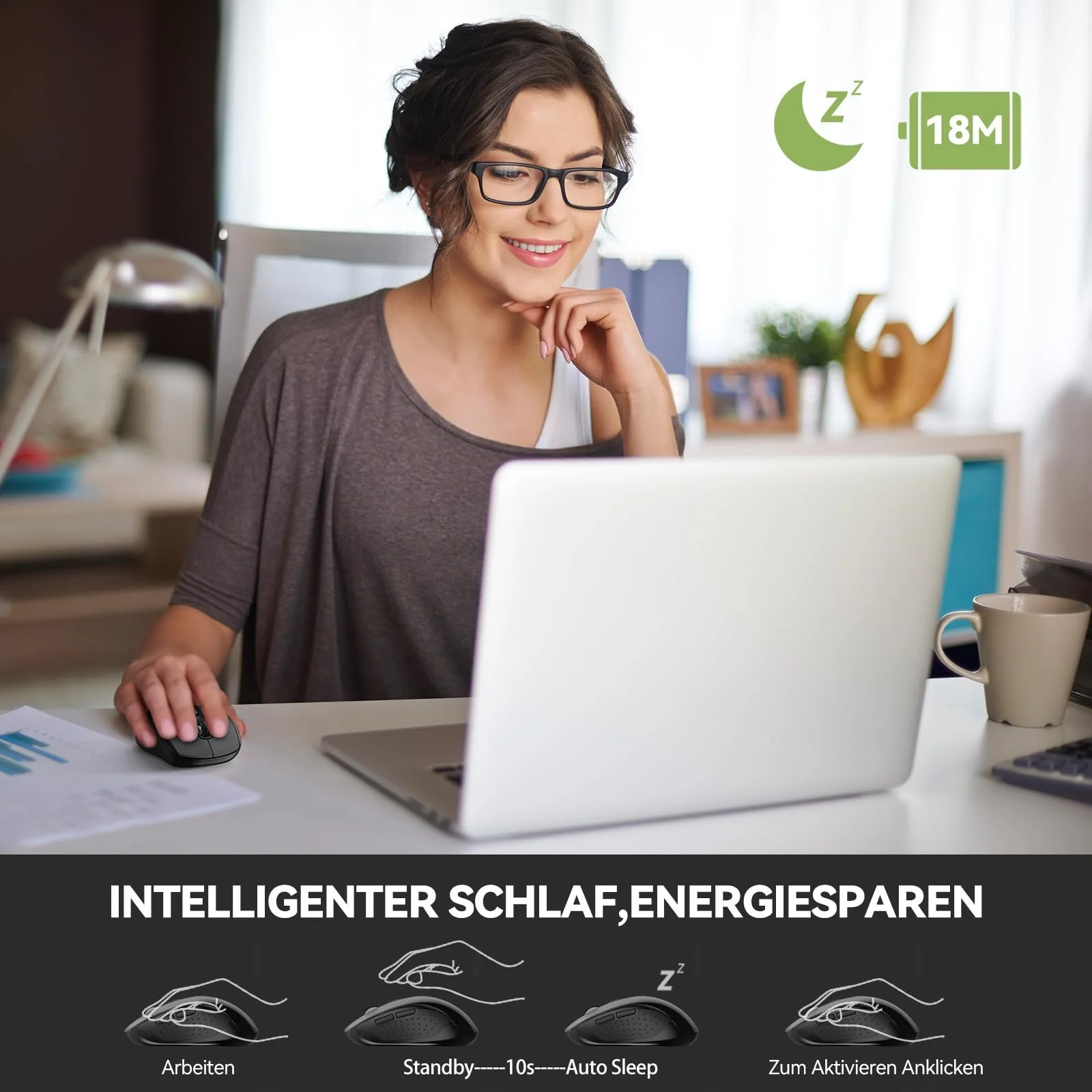 Миша Бездротова TECKNET Bluetooth (Tri-Mode: BT 5.0/4.0+2.4G) Ергономічна Портативна Сіра, фото №5 Миша Бездротова TECKNET Bluetooth (Tri-Mode: BT 5.0/4.0+2.4G) Ергономічна Портативна Сіра, фото №5