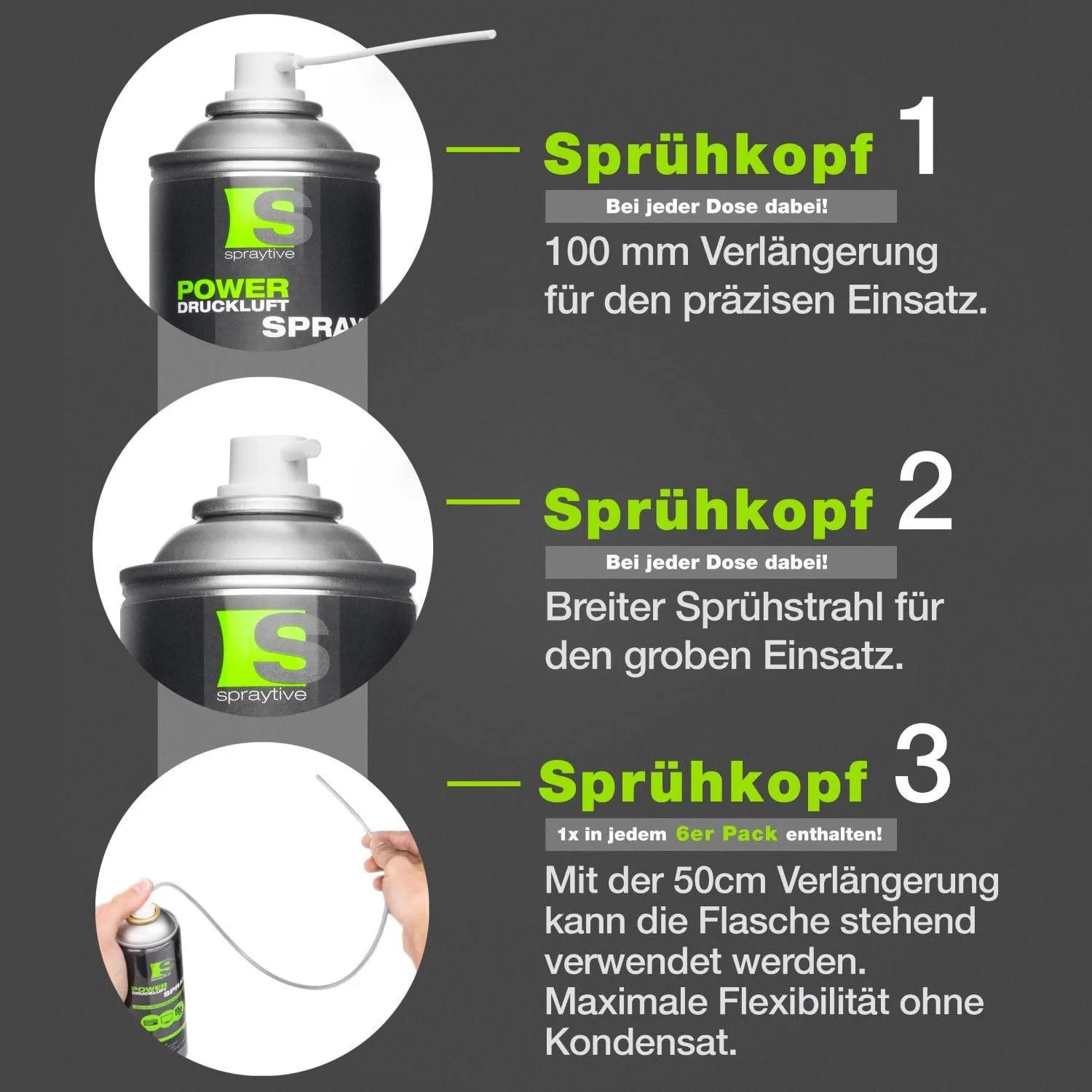 Очисник стисненим повітрям Spraytive 400 мл з насадкою 100 мм, фото №3 Очисник стисненим повітрям Spraytive 400 мл з насадкою 100 мм, фото №3
