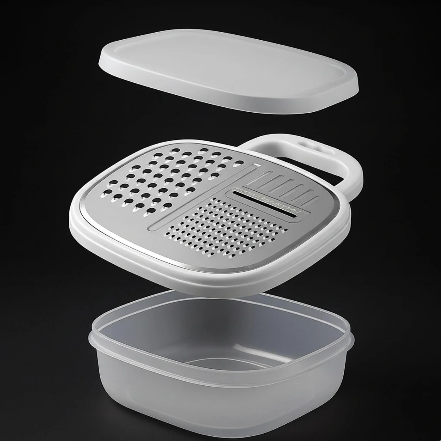 Терка кухонна з контейнером і кришкою Kitchen Professional Rasp з 3 різними лезами і харчовим контейнером, фото №2 Терка кухонна з контейнером і кришкою Kitchen Professional Rasp з 3 різними лезами і харчовим контейнером, фото №2