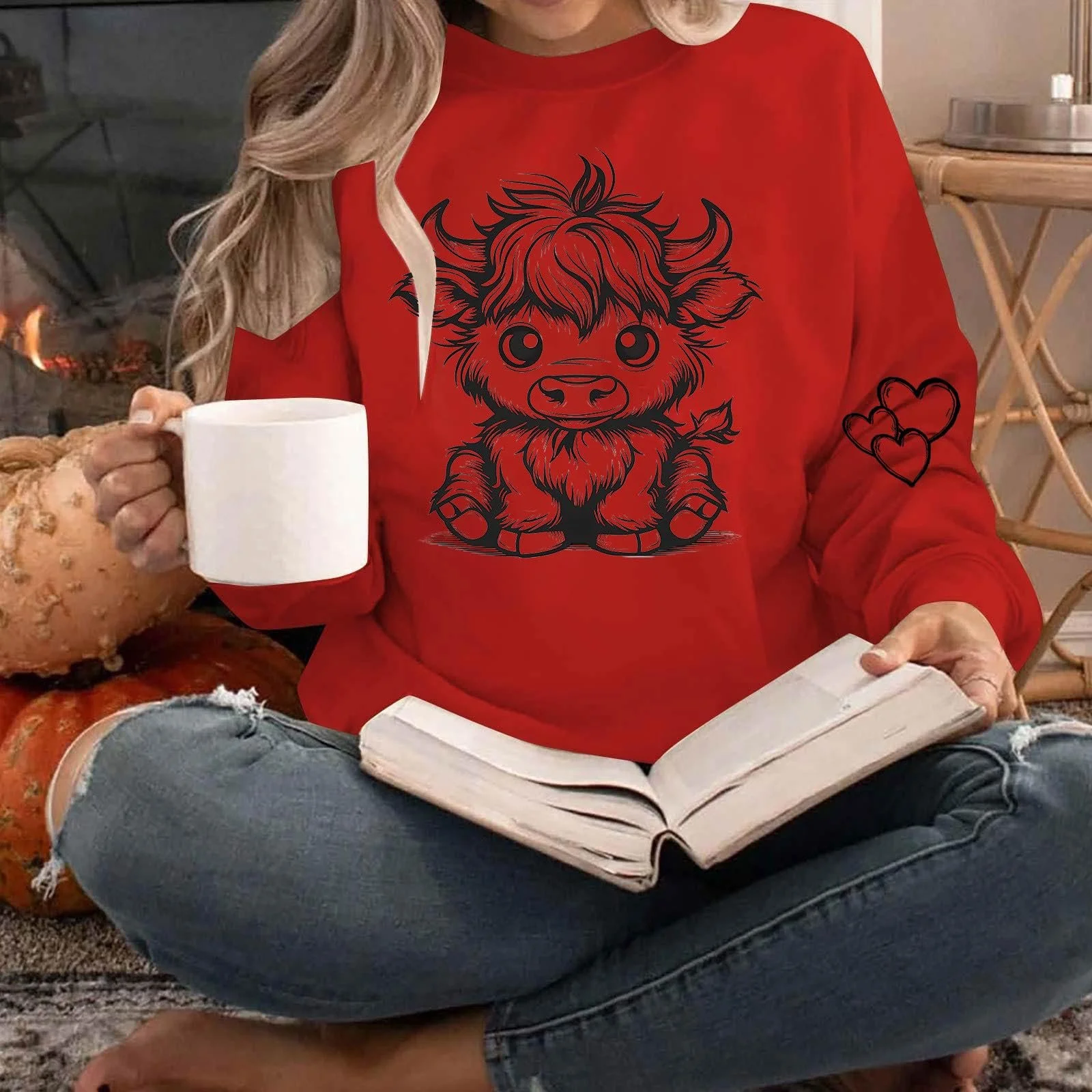 Лонгслив Komiseup Basic Круглый вырез Животные мотивы M 16, фото №4