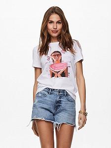 Футболка ONLLANA LIFE REG PHOTO TOP BOX JRS 15228829 Bright  MELON ONLY Білий XS - Фото 1