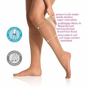 Панчохи alber's Sensitive Curvy, 10 пар, жіночі, тонкi, до коліна, еластичний комфортний пояс, 20 ден, один розмір synthetic.ua - Фото 1