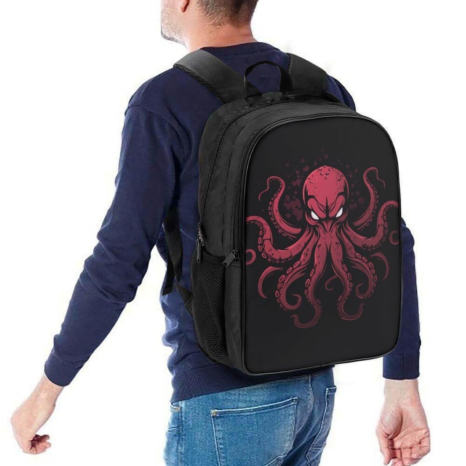Ранец MXRMXR Octopus 3D для детей, большой, с карманами, школьный, подарок к школе, 40x28x16 см, фото №5