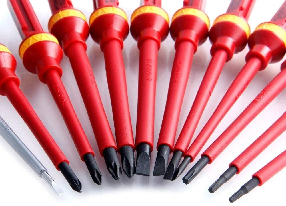 Набір діелектричних викруток Kafei VDE 1000 V 13 предметів червоно-жовтий, фото №2