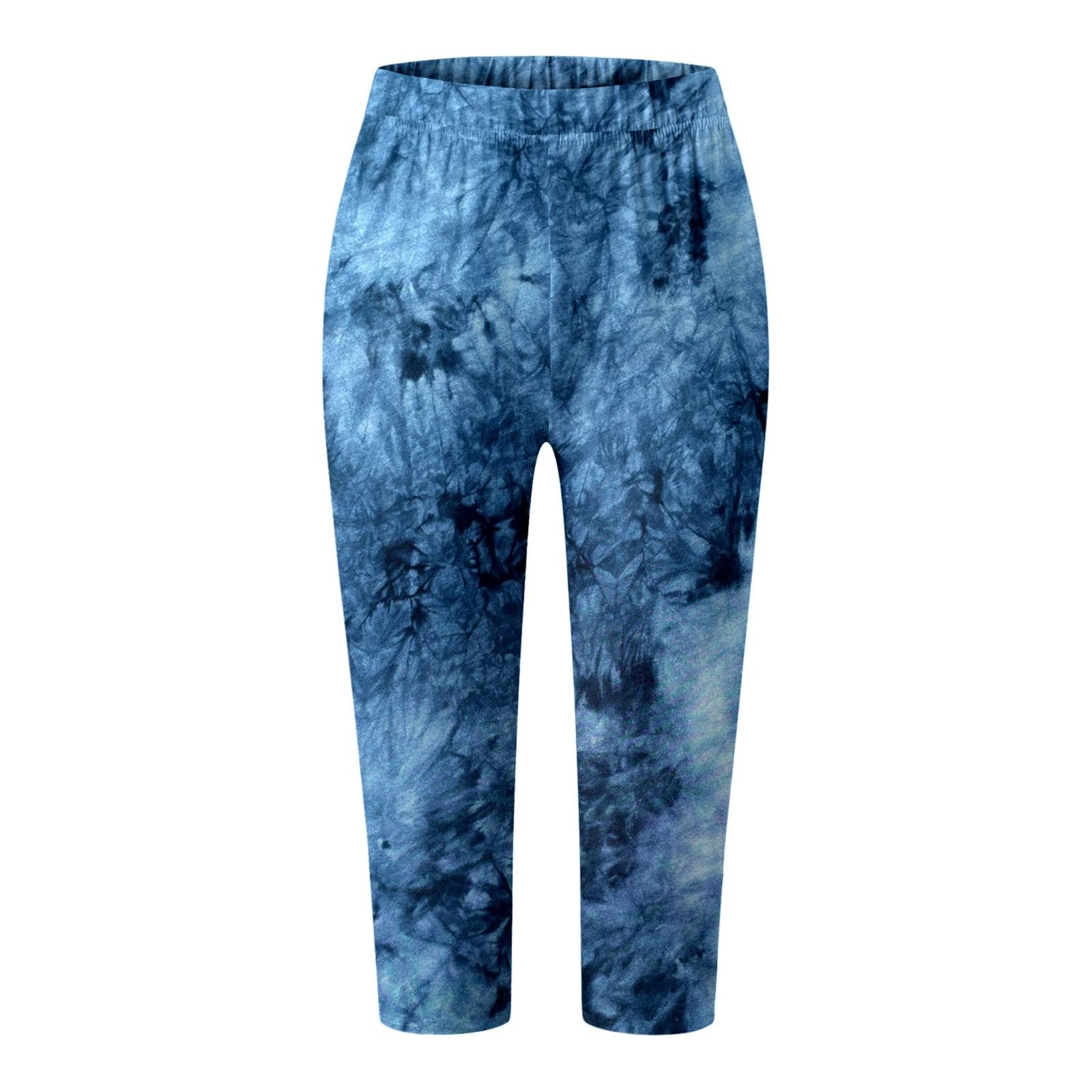 Легинсы Briskorry 3/4 Летние женские с цветочным узором Capri Basic Тонкие эластичные Повседневные короткие, фото №4