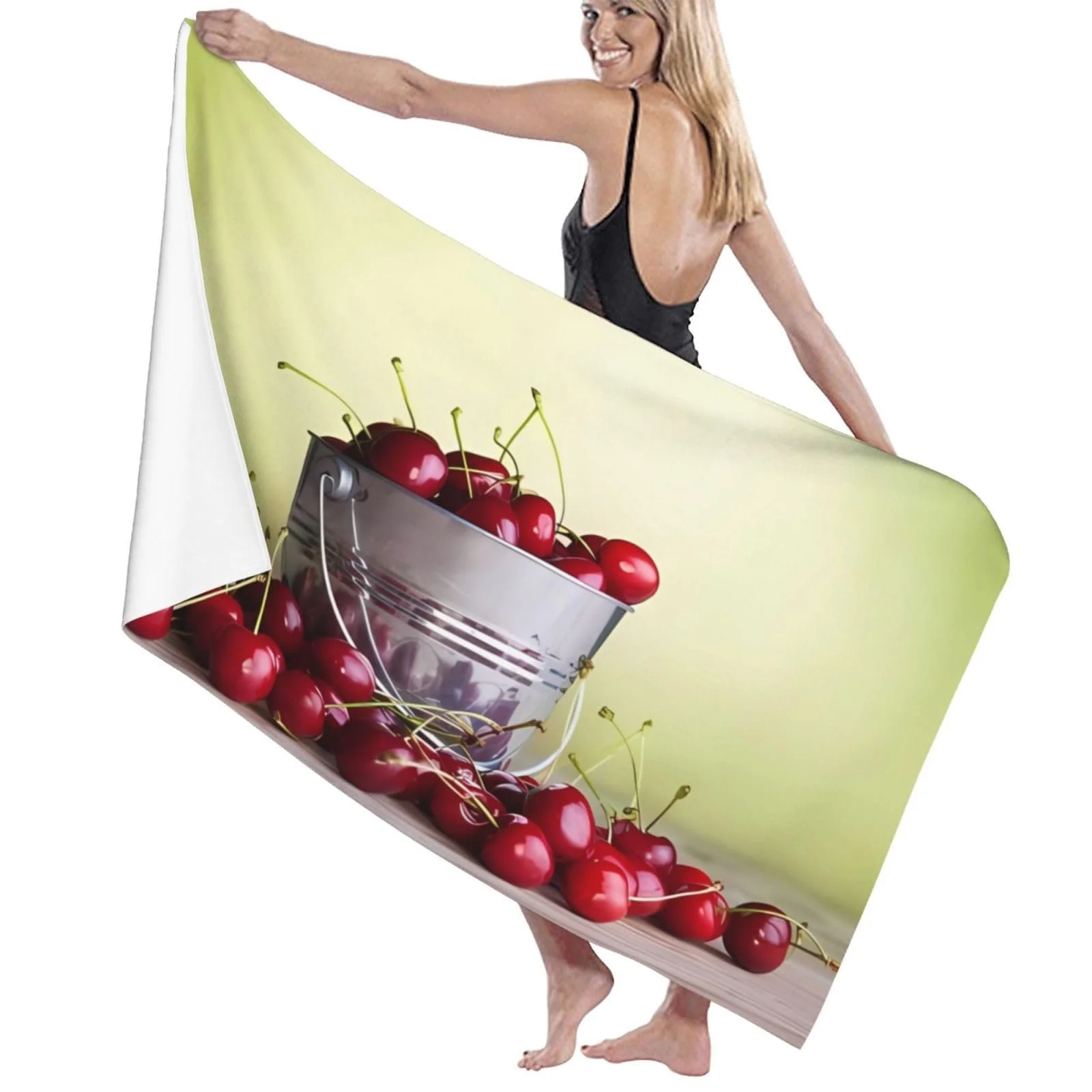 Банний рушник Bucket of Cherry 32 x 52 дюйми мікрофібра легкий швидкосохнучий, фото №9