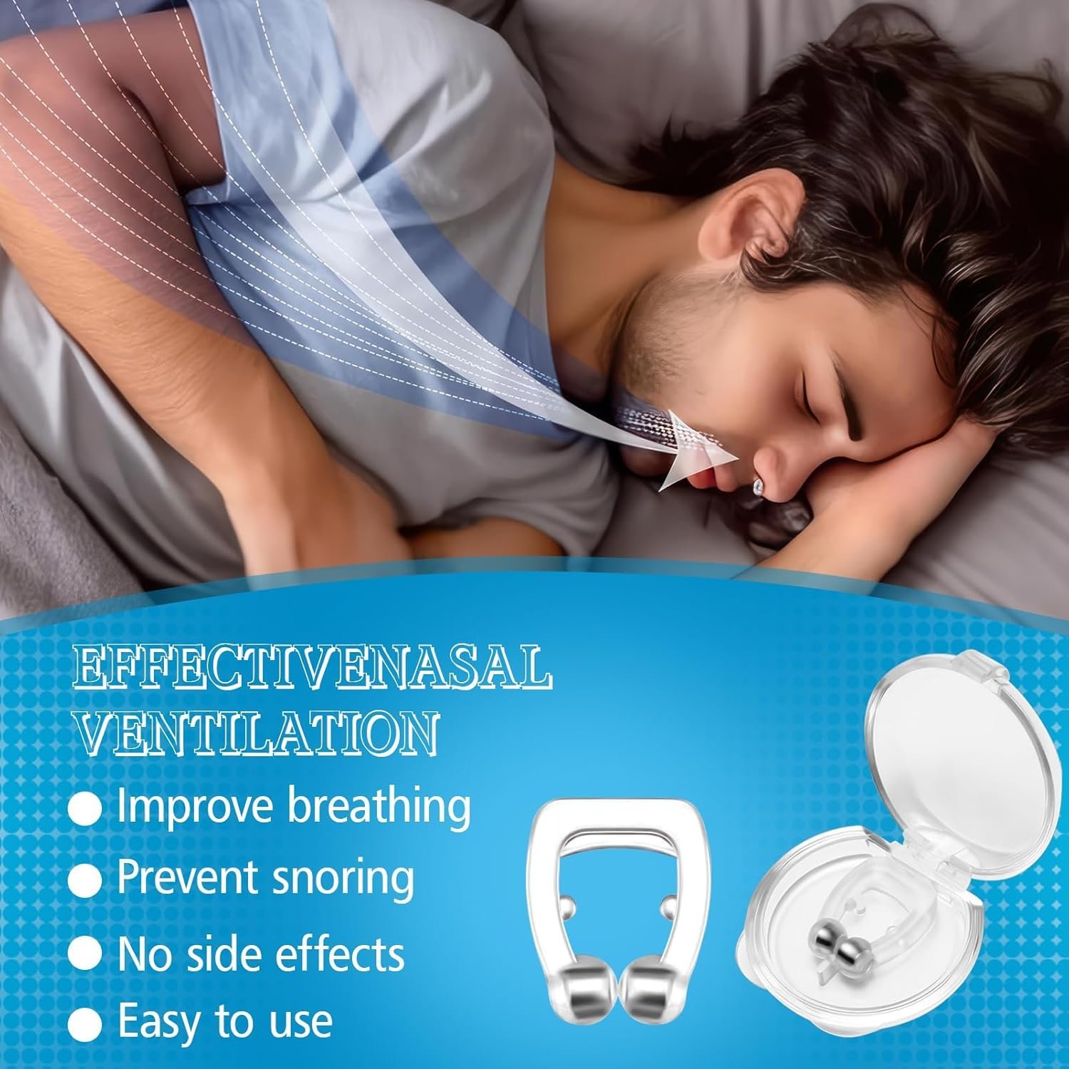 Магнітні кліпси проти хропіння, багаторазові, ефективні проти хропіння, 12 штук, фото №5