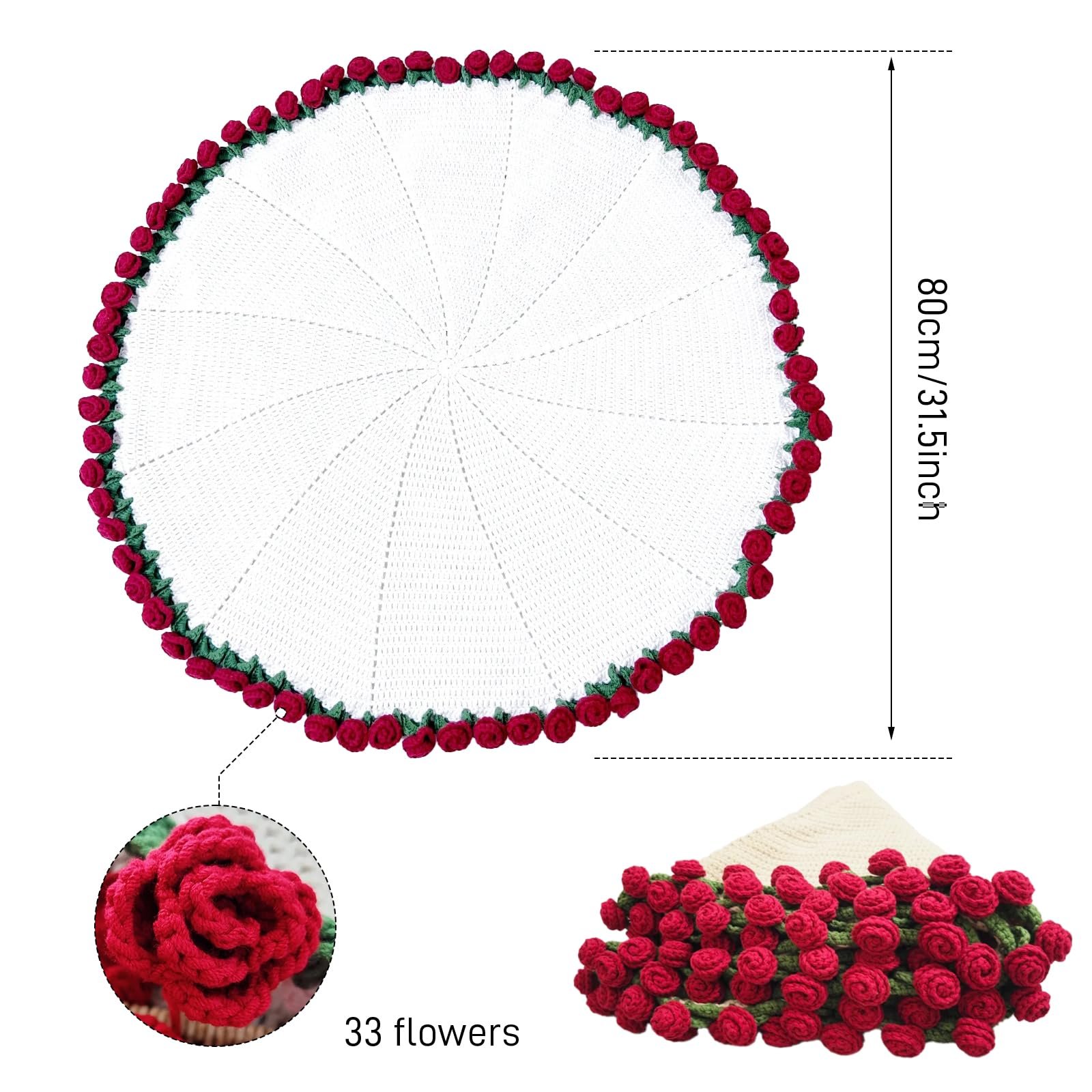 Плед Квітковий букет LWuuywa, Готовий букет троянд, фото №2