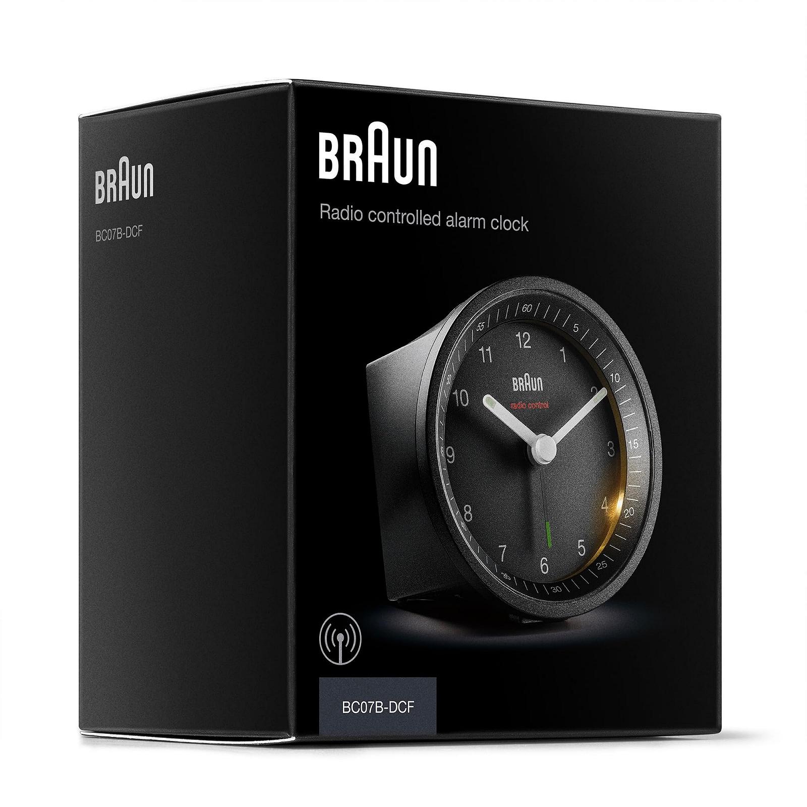 Аналоговый радиобудильник Braun Classic BC07B-DCF с функцией повтора сигнала и подсветкой, тихий механизм, нарастающий сигнал будильника, черный, фото №8