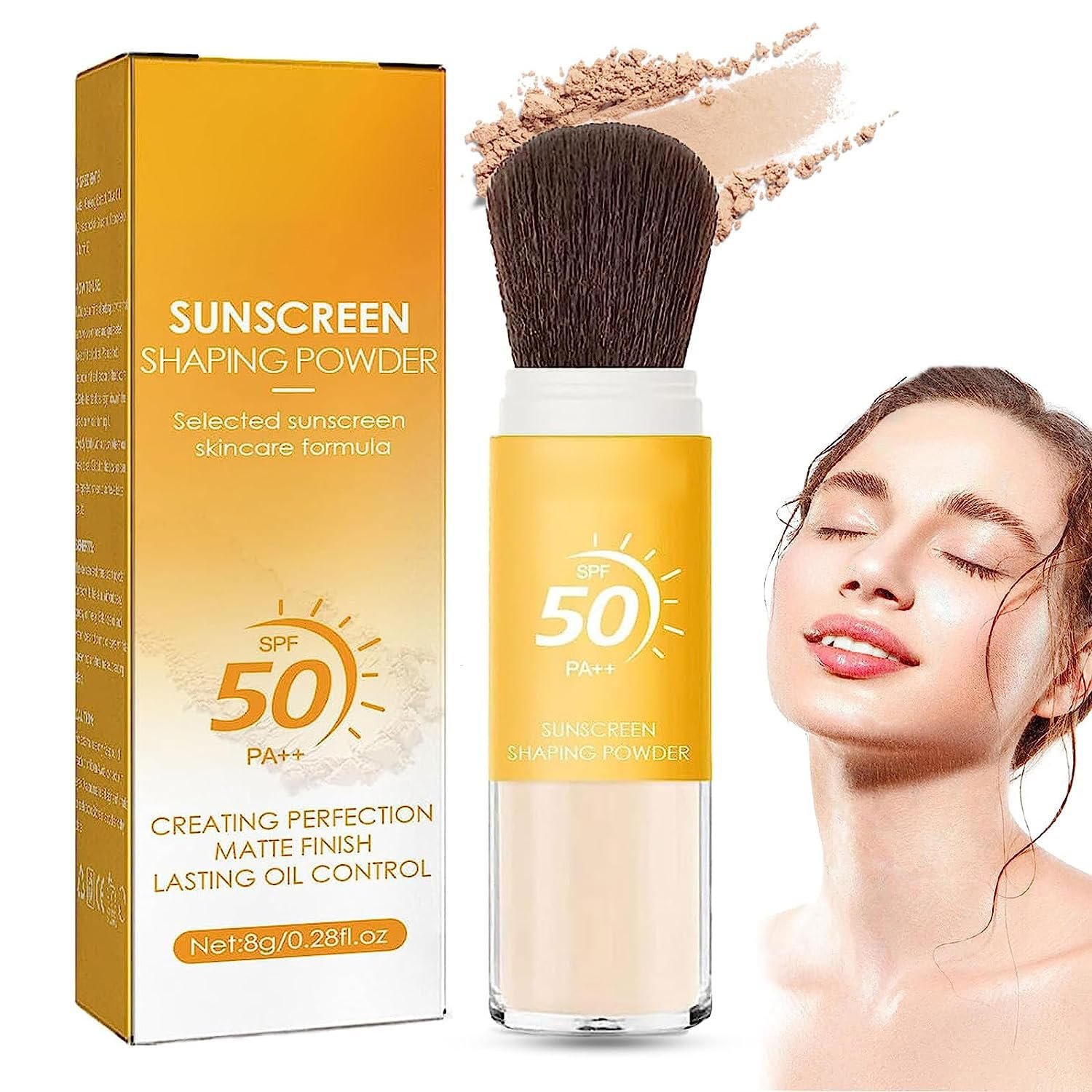 Пудра Мінеральна сонцезахисна SPF 50, розсипчаста пудра з пензлем, напівпрозора (1 шт.), фото №1