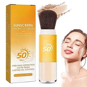 Пудра Мінеральна сонцезахисна SPF 50, розсипчаста пудра з пензлем, напівпрозора (1 шт.) - Фото 1
