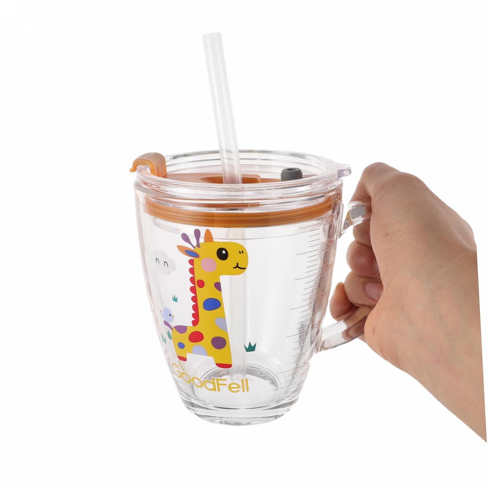 Дитяча склянка Luxshiny з ручкою для молока та соку з кришкою та соломинкою, мультяшний дизайн, термостійка, фото №4 Дитяча склянка Luxshiny з ручкою для молока та соку з кришкою та соломинкою, мультяшний дизайн, термостійка, фото №4