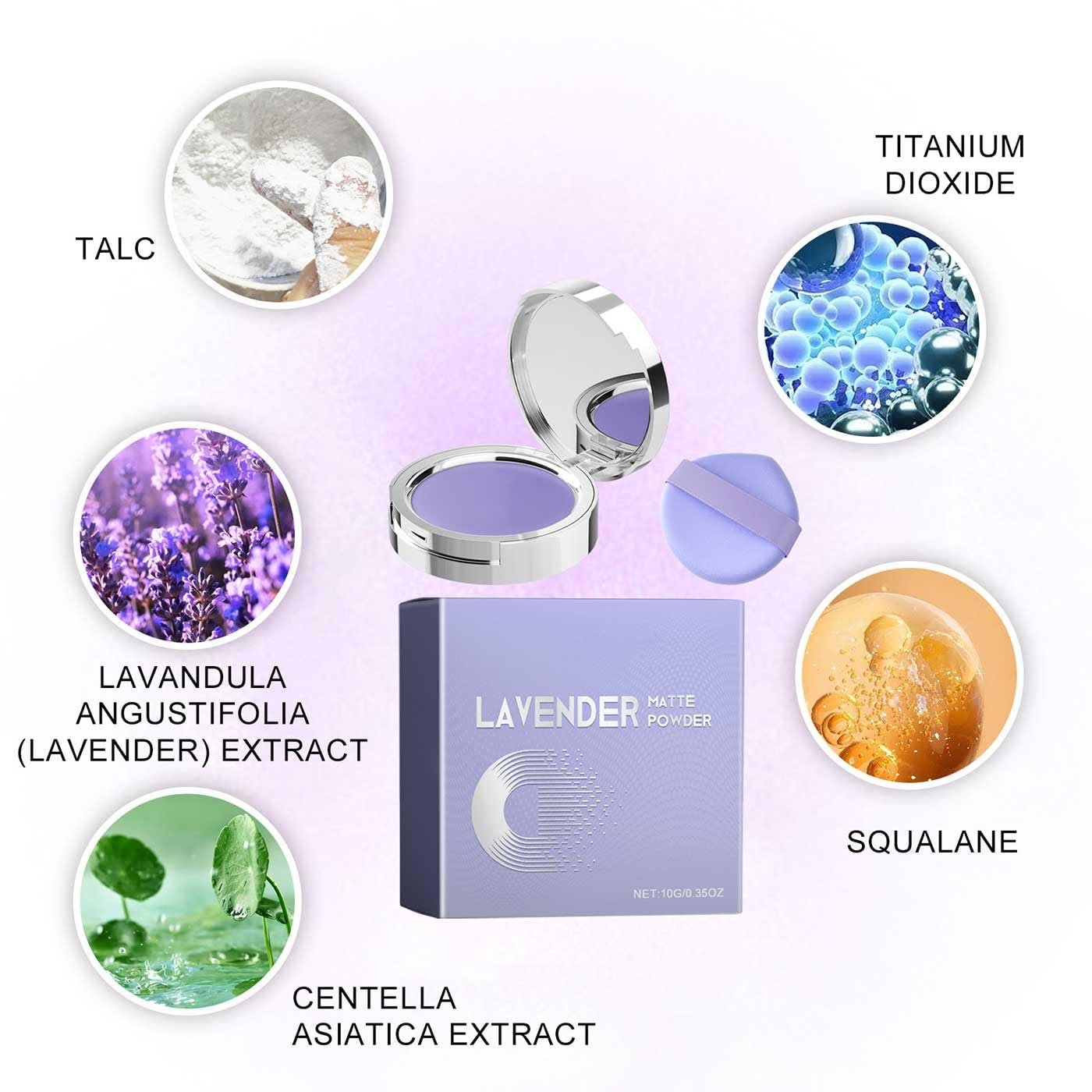 Пудра матуюча Lavender Matte для контролю жирності, 2 шт., фото №3