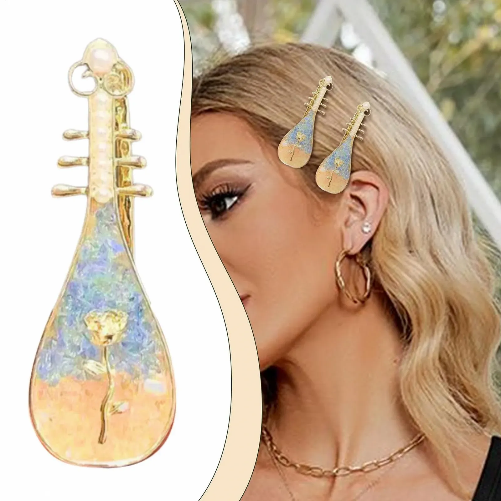 Заколка для волос в китайском стиле, в форме музыкального инструмента, фото №2 Заколка для волос в китайском стиле, в форме музыкального инструмента, фото №2