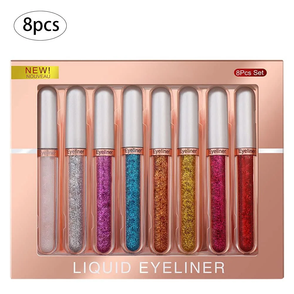 Підводка для очей Рідка Набір 8 кольорів Водостійка Матова 2,5 мл (Стиль 3), фото №3
