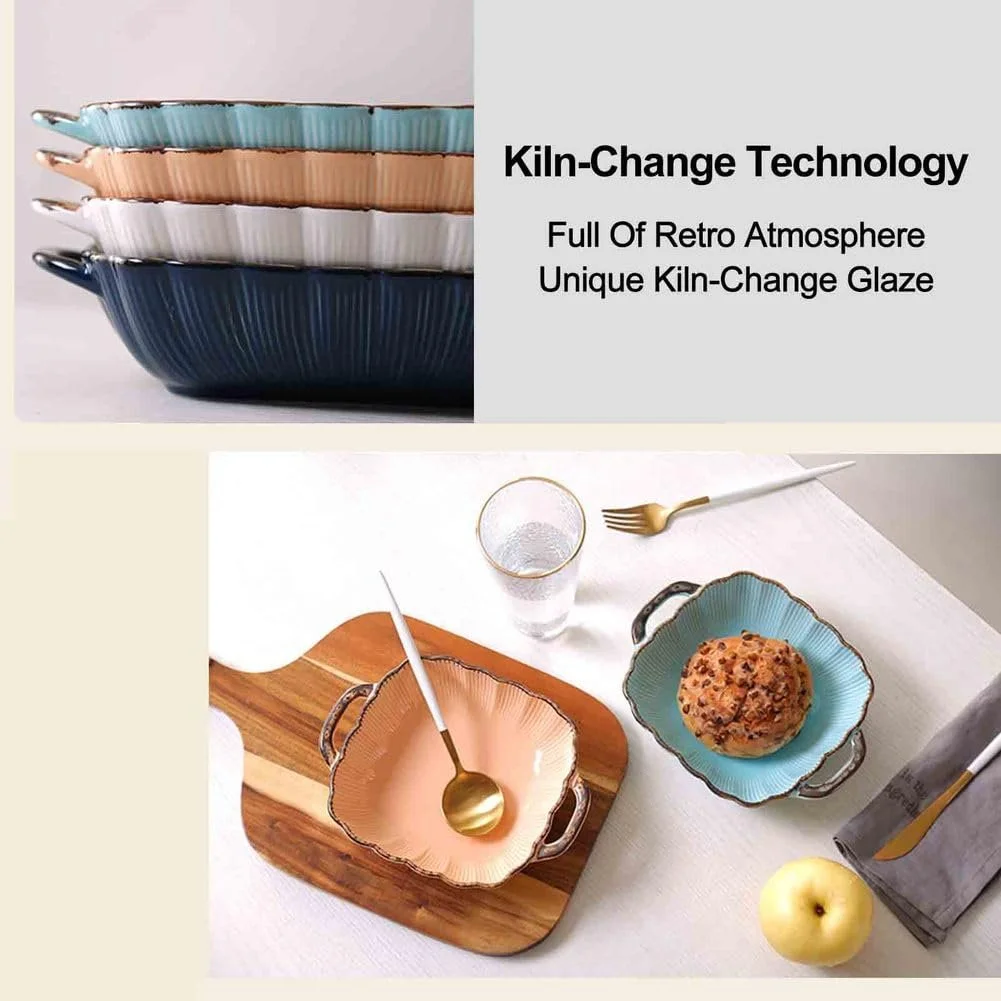 Форма для запекания Dxcaicc прямоугольная с двойными ручками текстурированная оранжевая, фото №6