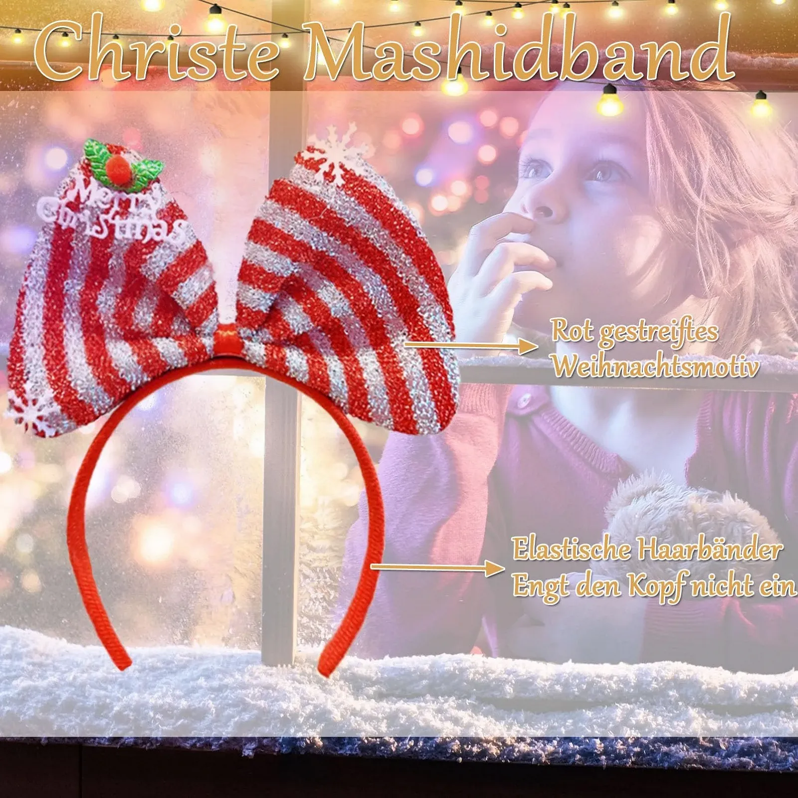 Обруч для волос EONFAVE Рождественский, фото №2