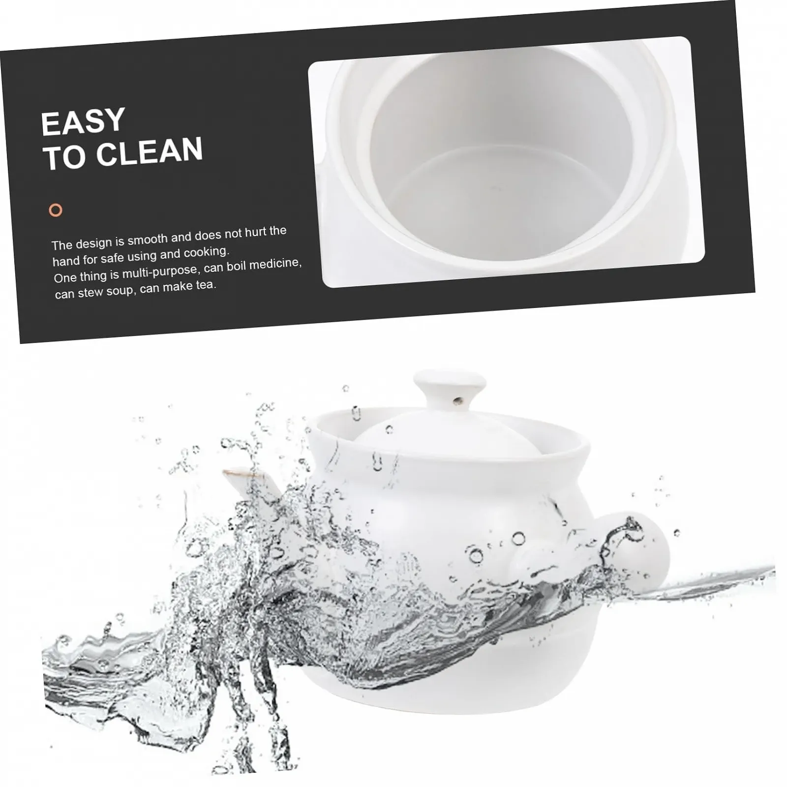 Горшок для приготовления керамический для трав и чая термостойкий с эргономичной ручкой, фото №5