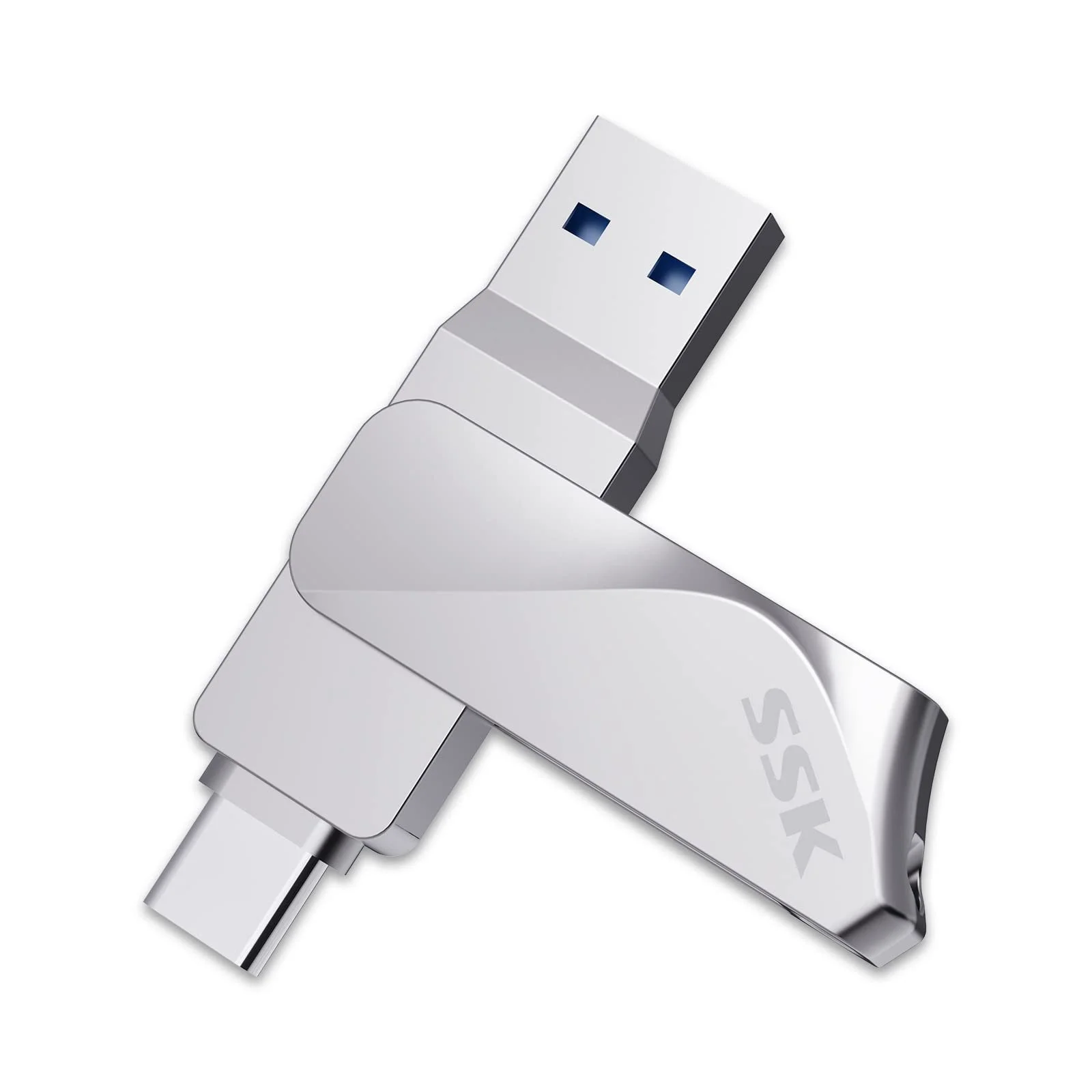 Флеш-накопичувач SSK 256GB USB 3.2 Type C Dual OTG Metal, фото №1 Флеш-накопичувач SSK 256GB USB 3.2 Type C Dual OTG Metal, фото №1