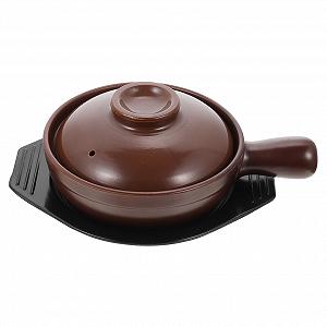 Кастрюля для тушения Ipetboom керамическая с антипригарным покрытием и крышкой коричневая - Фото 1