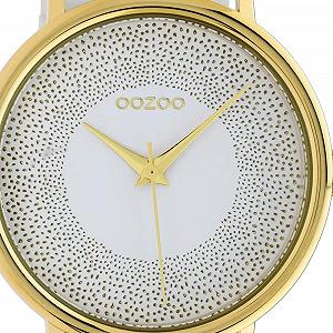 Женские часы Oozoo с блестящим эффектом и кожаным ремешком 42 мм Золотой/Белый C10576, Золото-белый, золотой, Ремешок. synthetic.ua - Фото 1