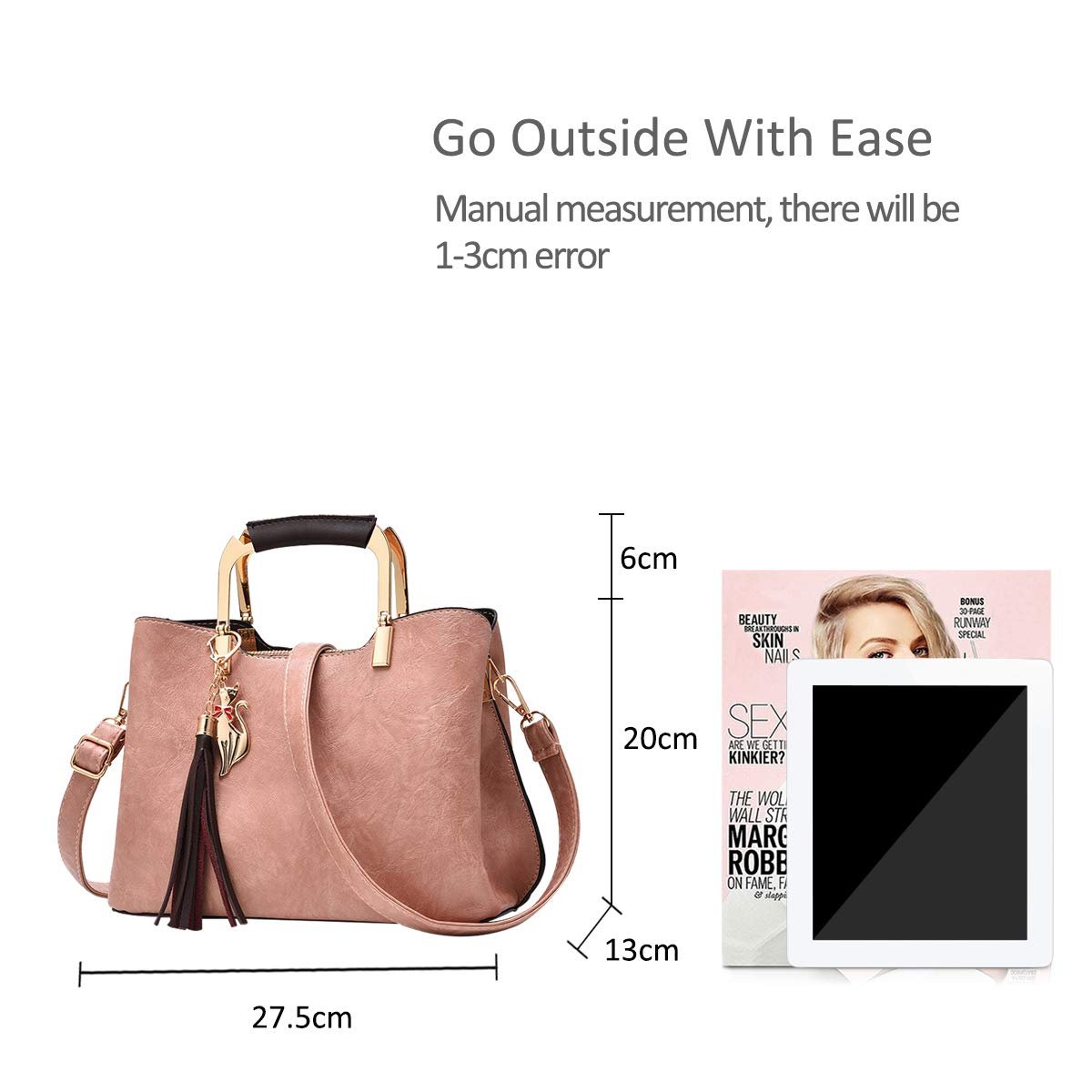 Сумка с короткими ручками NICOLE&DORIS Женская Сумка через плечо Сумка-тоут с кисточкой для женщин из искусственной кожи, фото №5