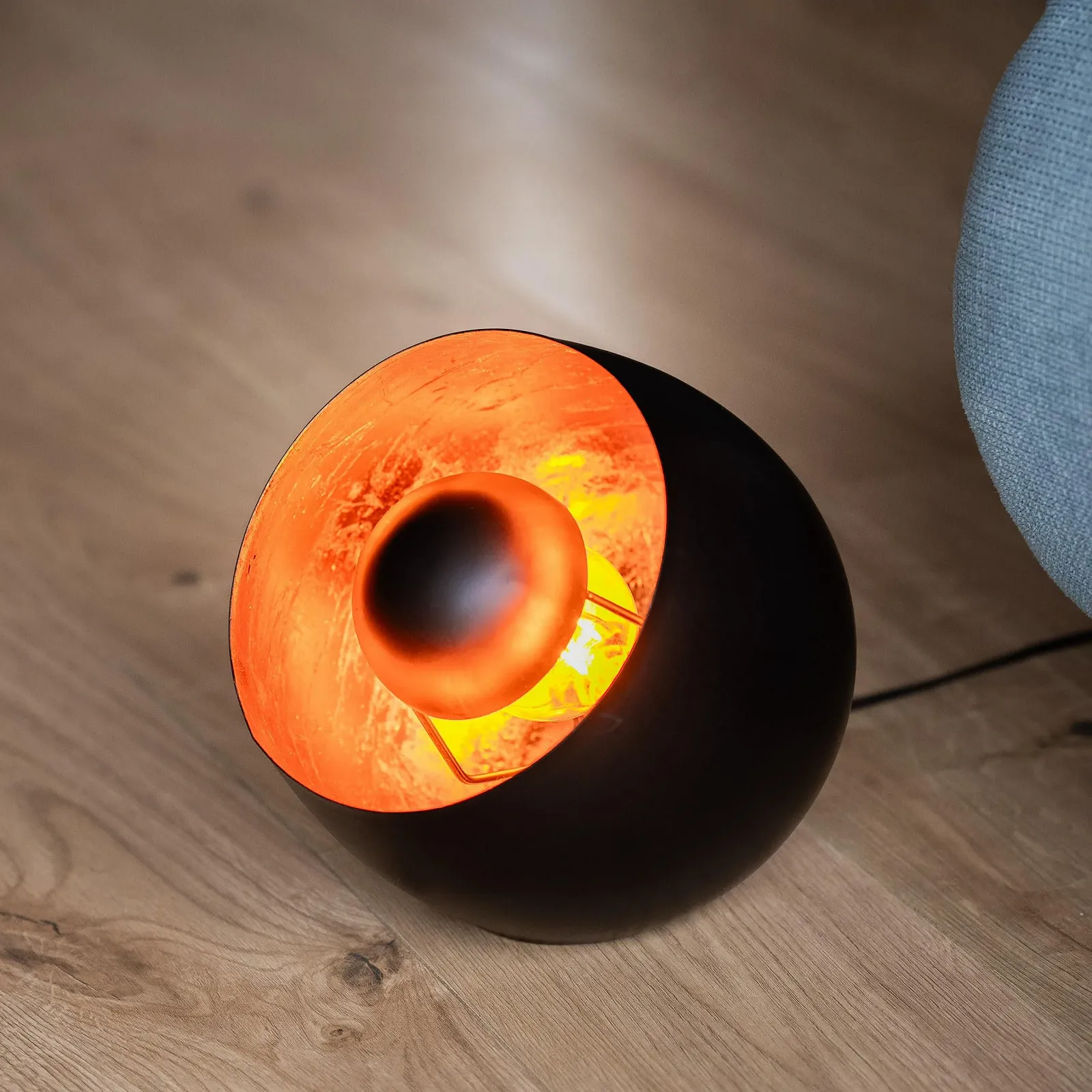 Настільна лампа ZEYA Black Copper Metal Діаметр 23 см E27 Max 40 W Чорна, фото №6