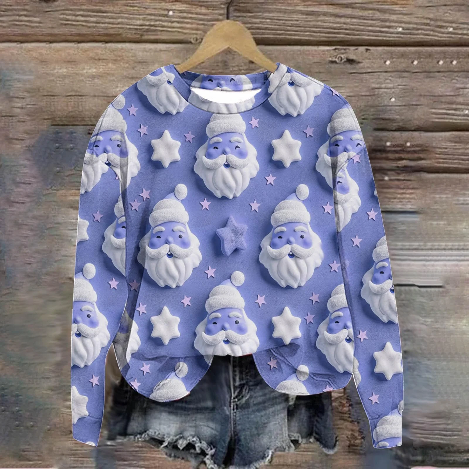 Женский Рождественский свитшот с круглым вырезом, Рождественский джемпер с принтом, Модный свитер, Зимний джемпер, фото №2