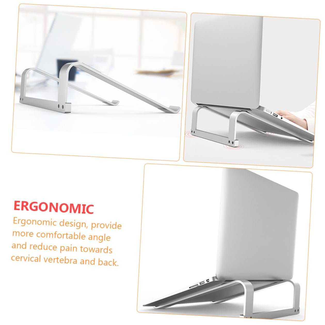 Портативная Подставка для Ноутбука из Алюминиевого Сплава, Эргономичная, Вентилируемая, для Рассеивания Тепла, Стабильная Подставка для Компьютера для Ноутбуков и Планшетов, Удобный Наклон для Здоровой Осанки, фото №6 Портативная Подставка для Ноутбука из Алюминиевого Сплава, Эргономичная, Вентилируемая, для Рассеивания Тепла, Стабильная Подставка для Компьютера для Ноутбуков и Планшетов, Удобный Наклон для Здоровой Осанки, фото №6