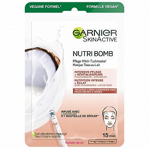 Купить Тканевая маска Garnier Nutri Bomb для сухой и уставшей кожи с кокосовым молоком и гиалуроновой кислотой, 28 г - Фото 1 Тканевая маска Garnier Nutri Bomb для сухой и уставшей кожи с кокосовым молоком и гиалуроновой кислотой, 28 г - Фото 1