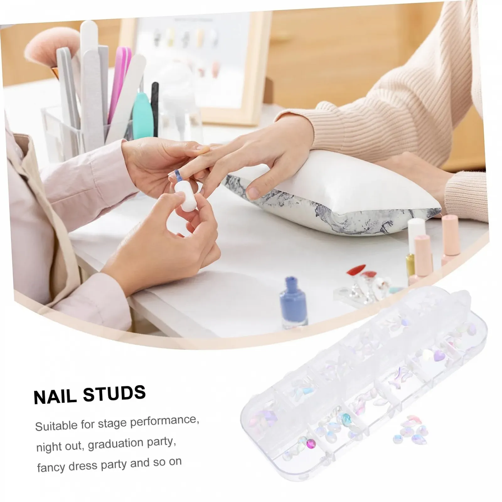 Стразы Healeved для ногтей, цветные, 6 коробок, фото №3