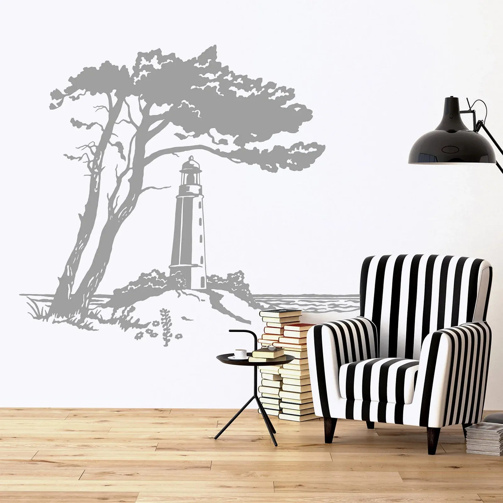 Наклейка на стіну ilka parey wandtattoo-welt Baltic Sea Hiddensee with Lighthouse M1929 XXXL 200x153 см Black, фото №4 Наклейка на стіну ilka parey wandtattoo-welt Baltic Sea Hiddensee with Lighthouse M1929 XXXL 200x153 см Black, фото №4