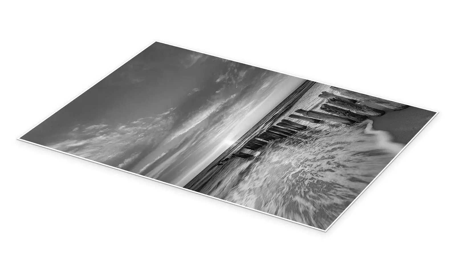 Постер Sunset on the North Sea Heiko Mundel Черно-белый 40 x 60 см, фото №2