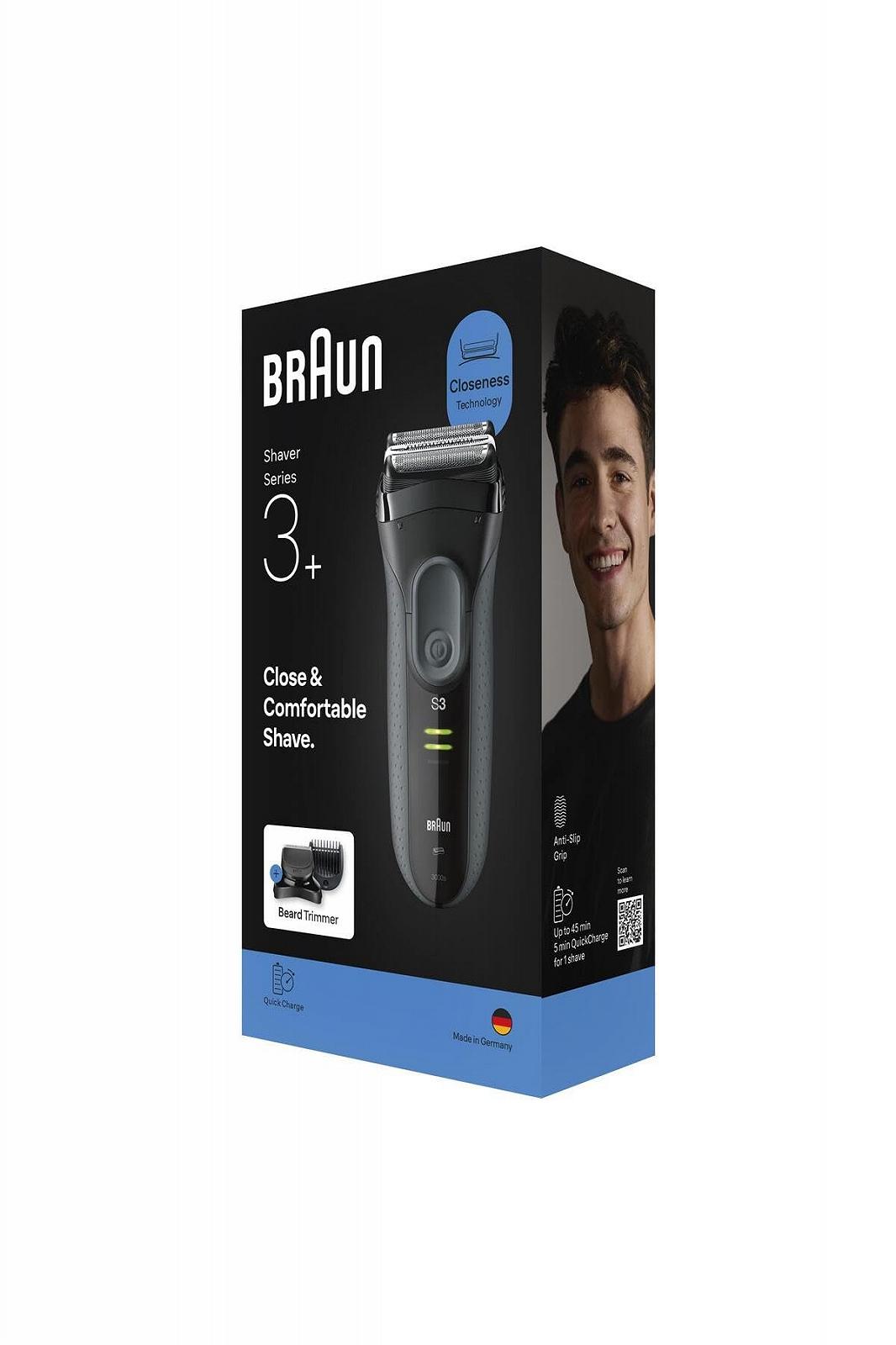 Электробритва Braun Series 3 с 3 гибкими лезвиями и аксессуарами для триммера для бороды для сухого бритья, фото №8