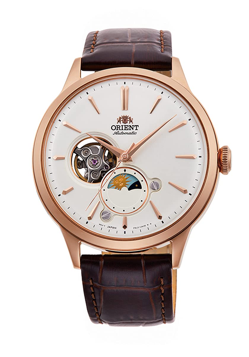 Годинник Orient Sun & Moon Чоловічий Автоматичний Механічний Елегантний З Нержавіючої Сталі або Шкіри З Функцією День-Ніч, фото №1