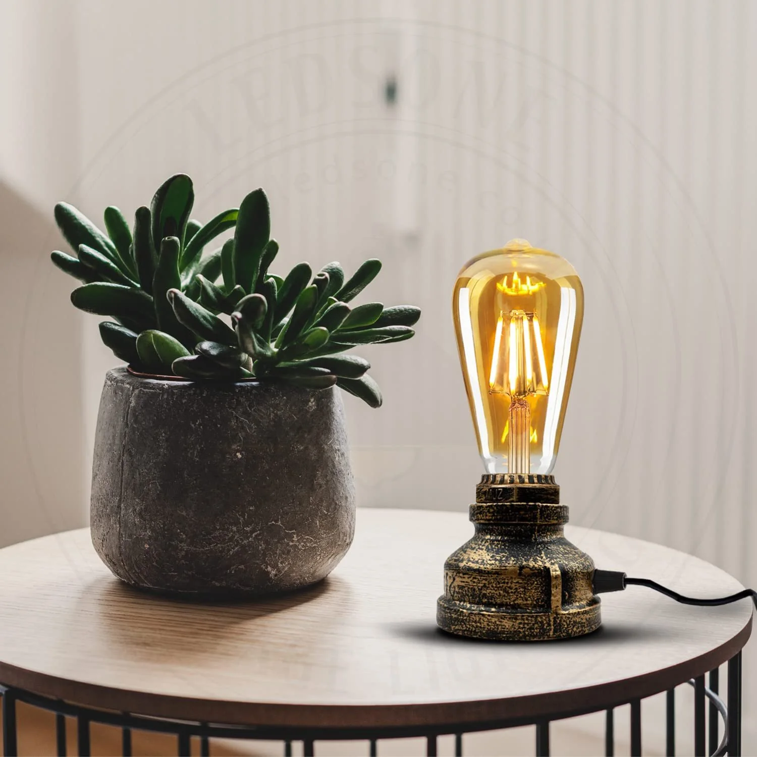 Настільна лампа DC Voltage Water Pipe Steam Punk Метал Латунь, фото №6