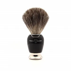 Помазок для гоління Edwin Jagger Pure Badger Imitation Ebony Nickel Plated - Фото 1