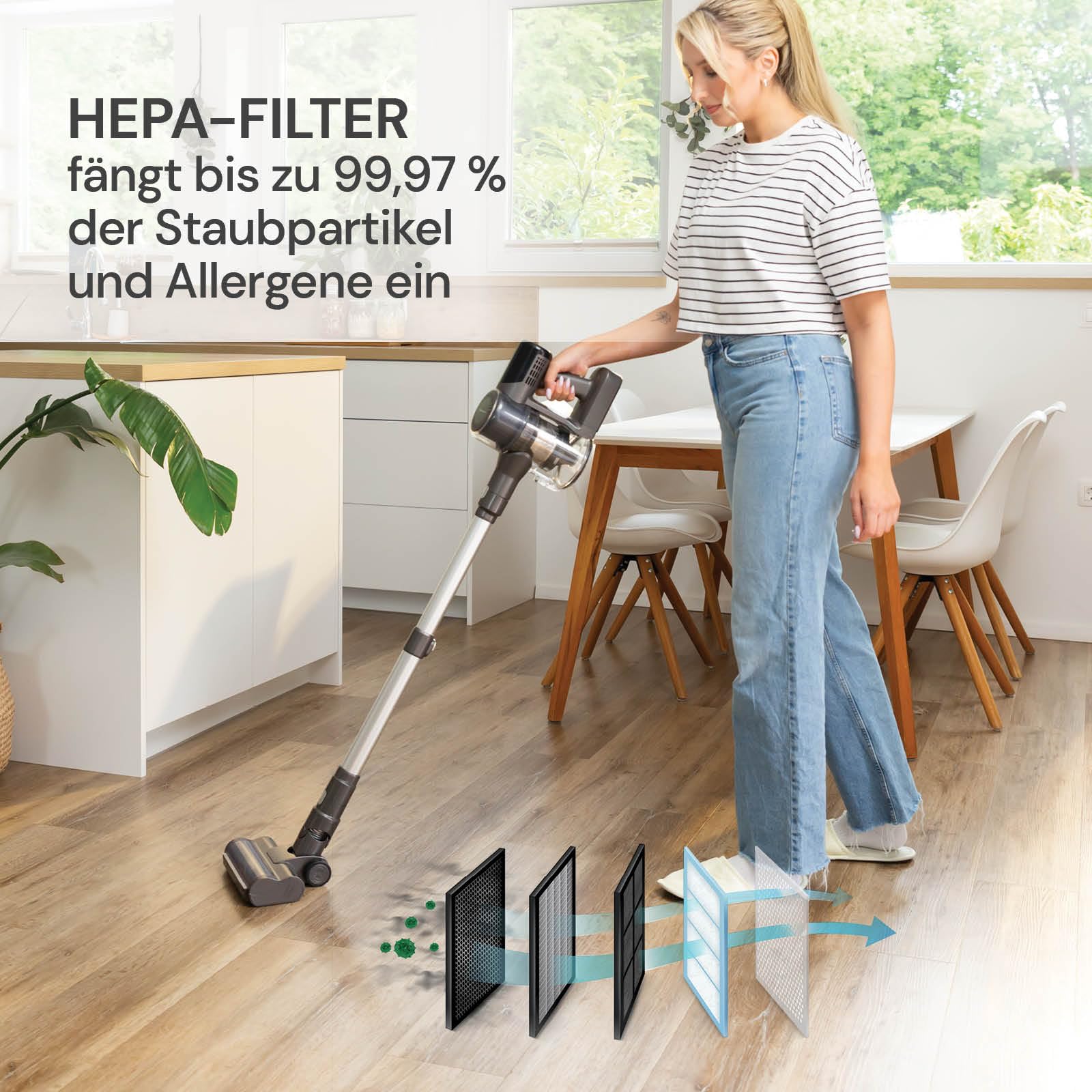 Пылесос ROSMARINO Vitapur ComboClean Pro 2-в-1 Аккумуляторный 220 Вт Ёмкость для воды, фото №7