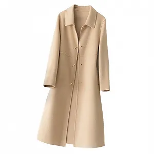 Пальто Yeuyyben Шерсть Двустороннее Длинное Повседневное - Фото 1