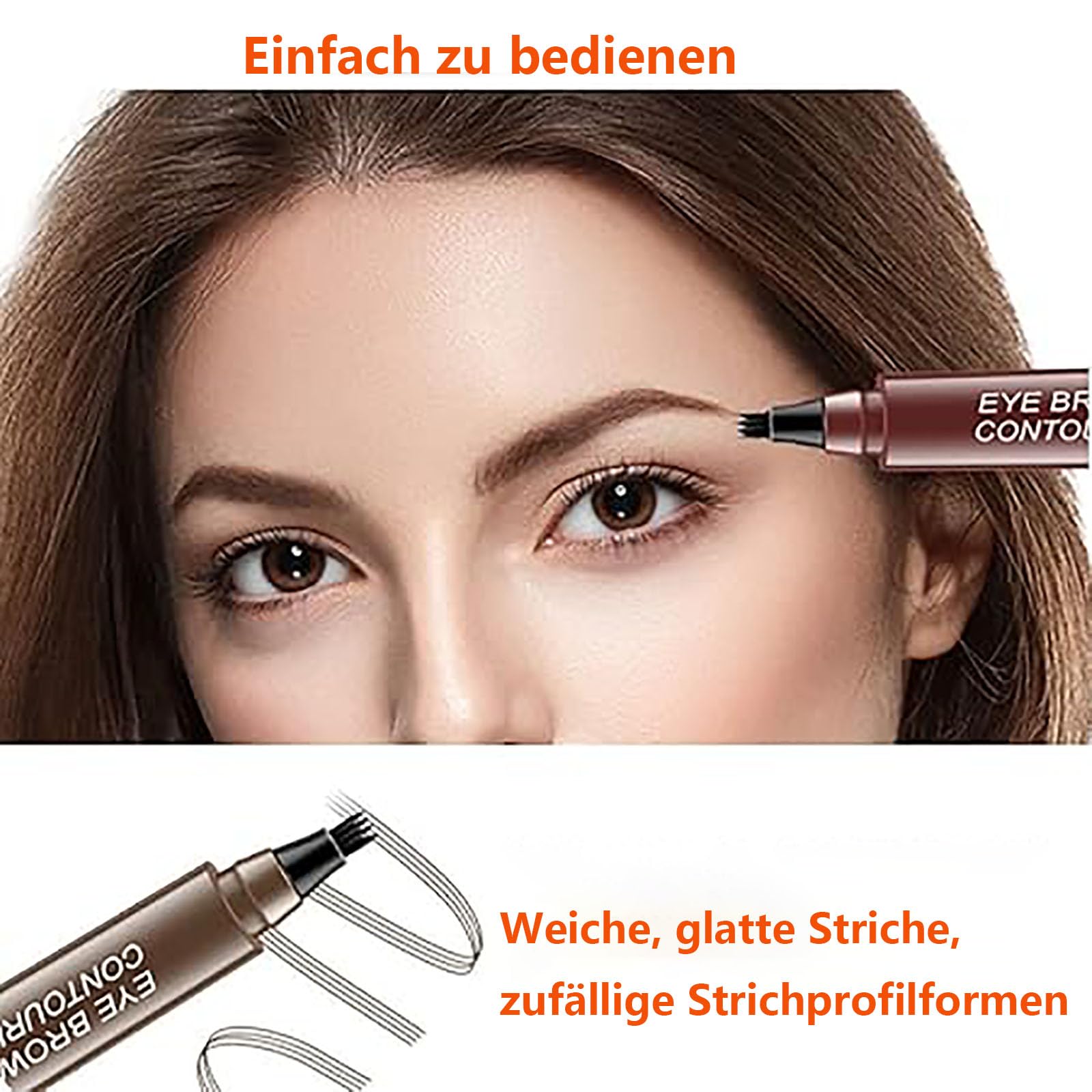 Олівець для брів Retractable hairy drawing з трикутним точним кінчиком Blonde у сріблястій упаковці, фото №4