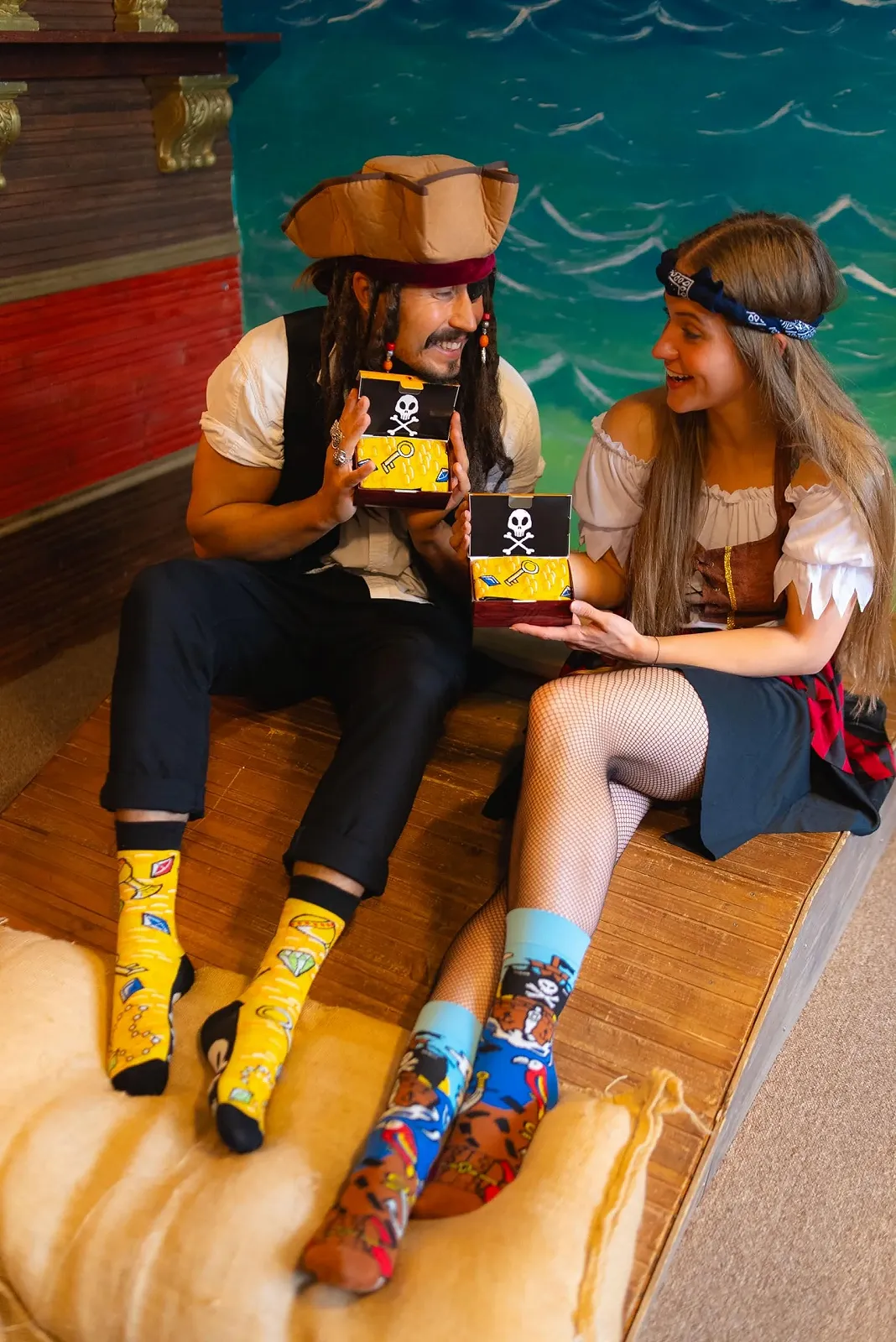 Шкарпетки Rainbow Socks Піратський скарб у коробці - Жіночі Чоловічі - 2 пари, фото №4