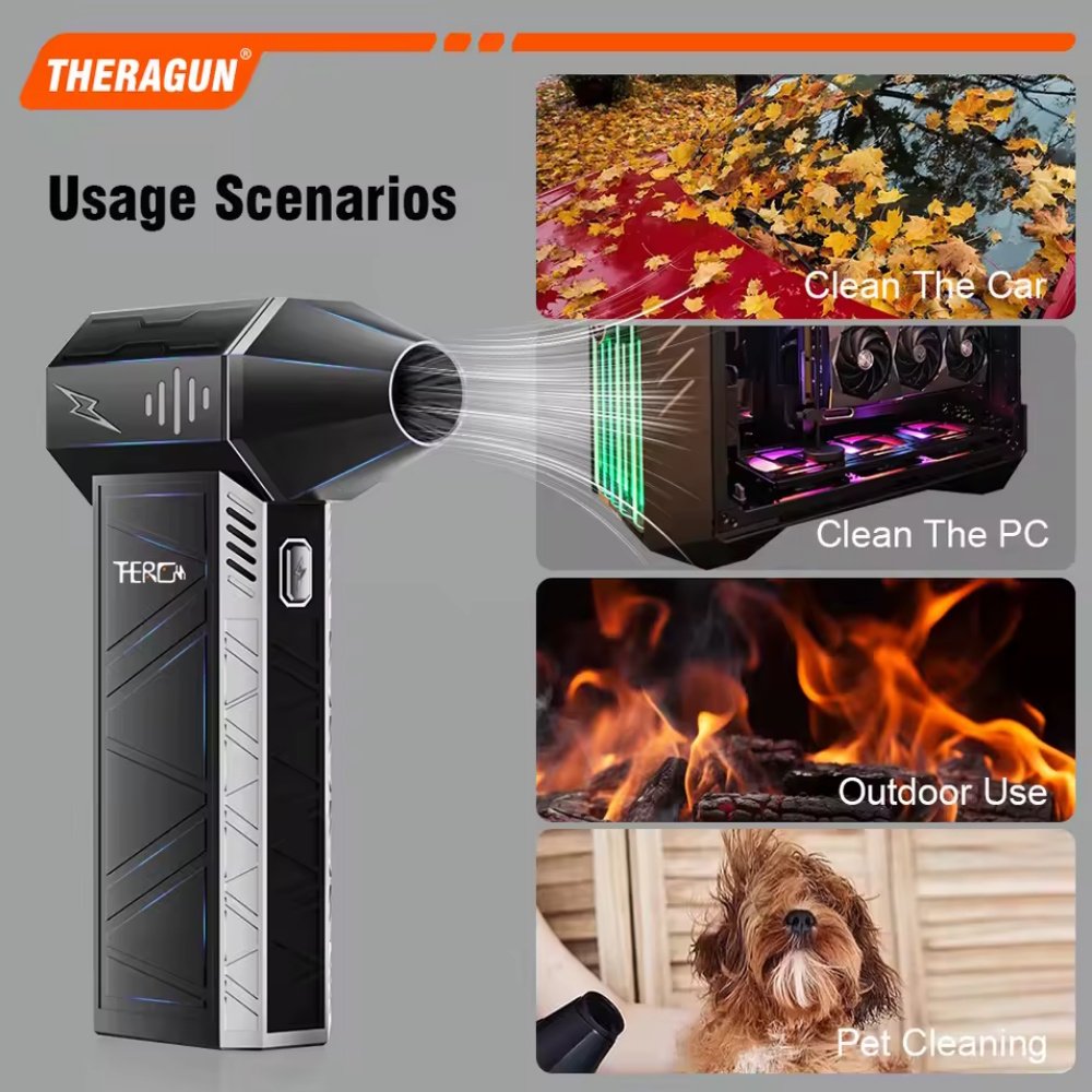 Портативний турбовентилятор THERAGUN X3ProTurbo Jet Fan 150000 RPM Black, фото №4