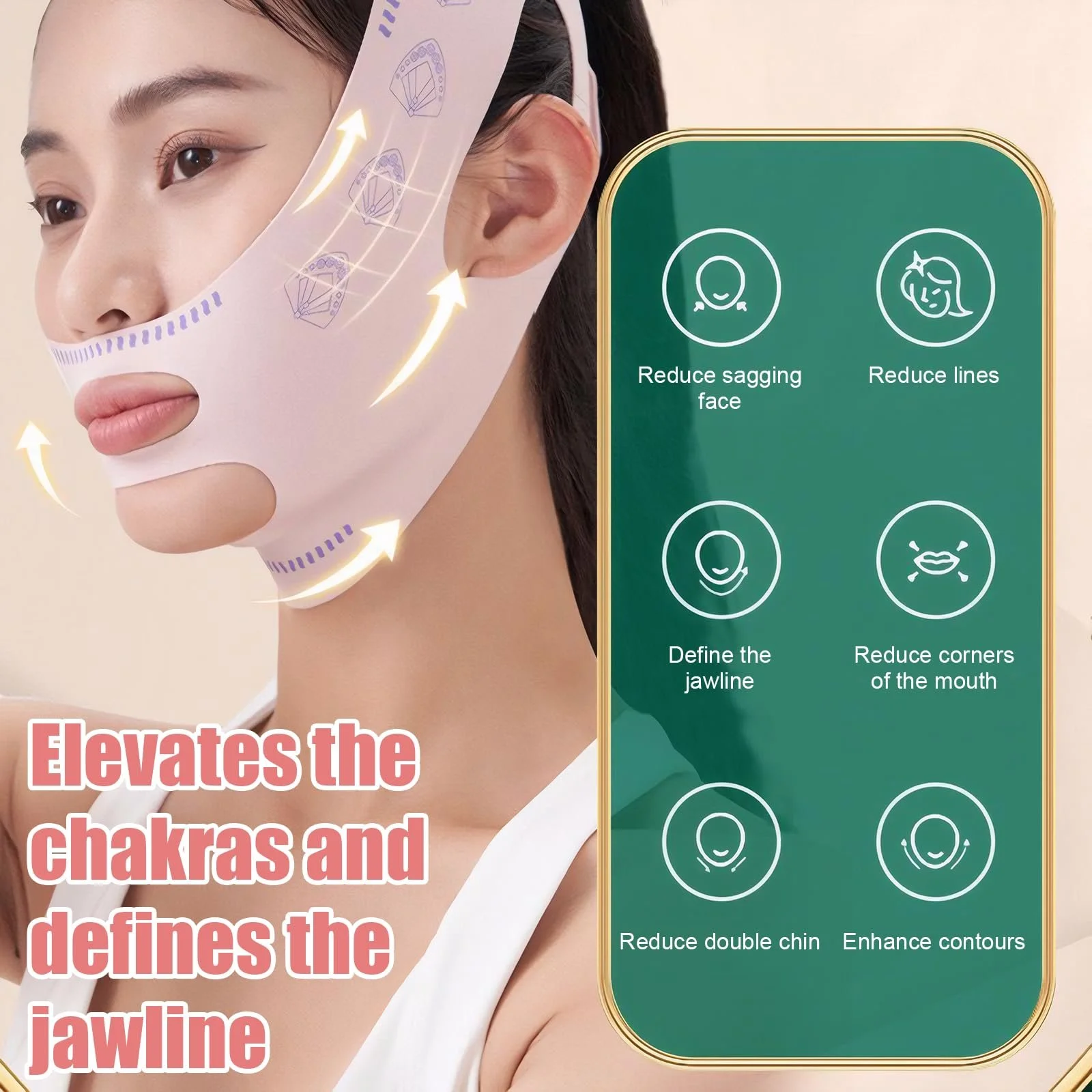 Маска для підборіддя 2 шт Подвійна маска для підборіддя Маска для щелепи, фото №2