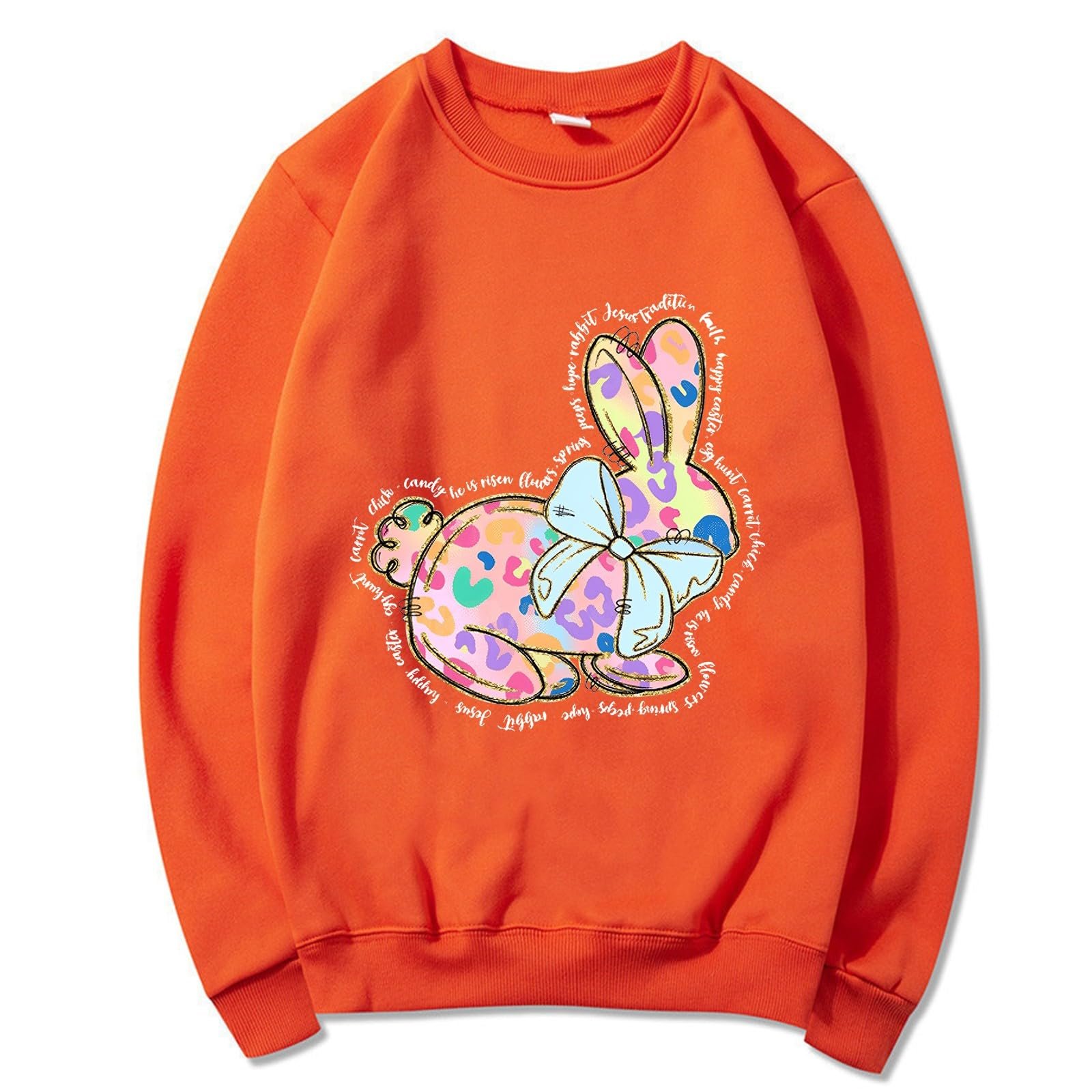 Женская Толстовка с круглым вырезом 2025 Пасхальный Кролик, фото №3