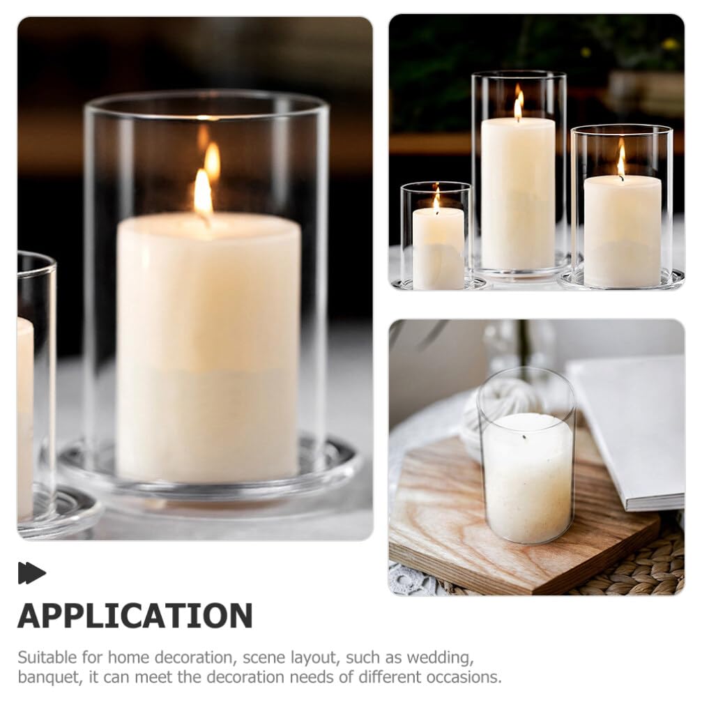 Подсвечник IMIKEYA Hurricane Candle Holder Sleeve из прозрачного стекла цилиндрический 6 x 10 см, фото №3