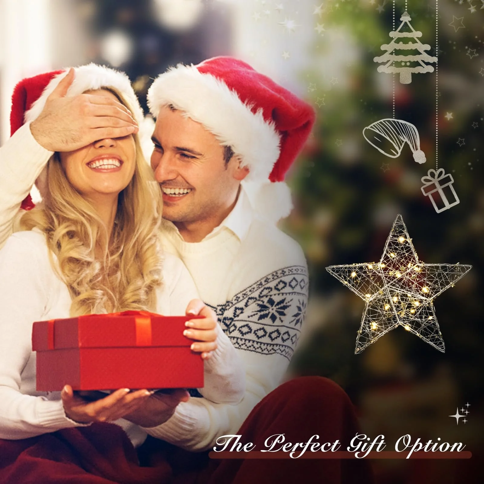 Настольная лампа Lewondr Stars LED из стальной проволоки на батарейках, фото №7